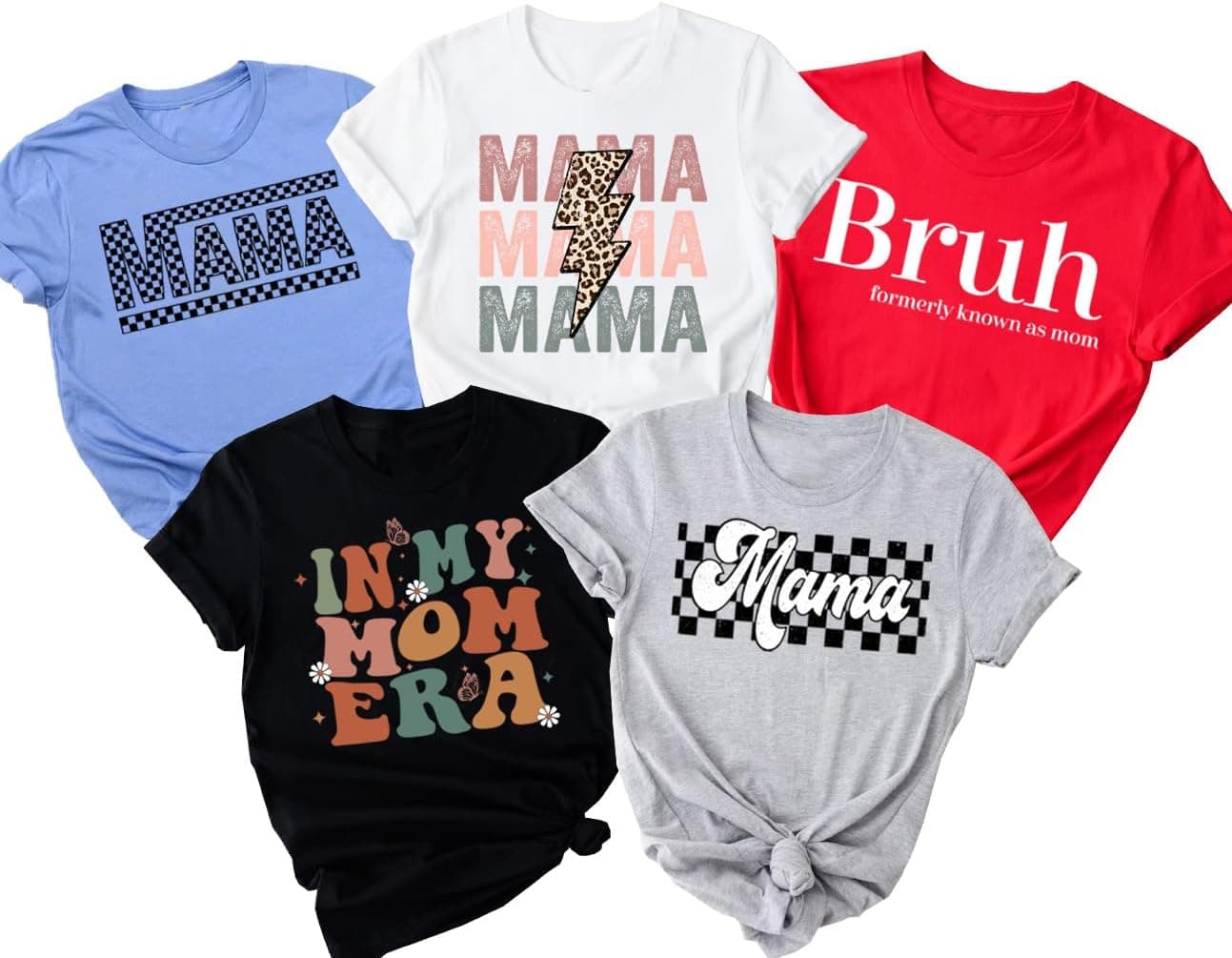 Mama Shirt, Mom Mama Bruh Graphic Tee, Grandma Shirts for Women - Trending POD product with BSR 139,782