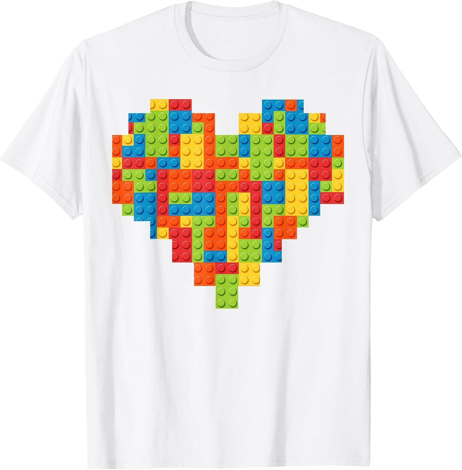 Brick Builder Heart Valentines Block Building Master Builder T-Shirt - Trending POD product with BSR 575,127