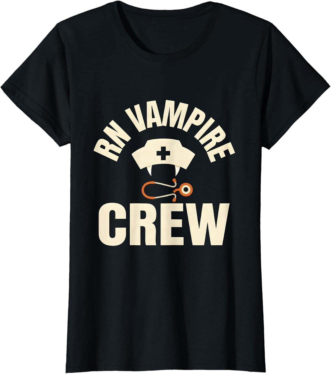 RN Vampire Crew Funny Halloween Nurse Healthcare Humor T-Shirt - Trending Amazon merch on demand shirt with BSR 1,635,996