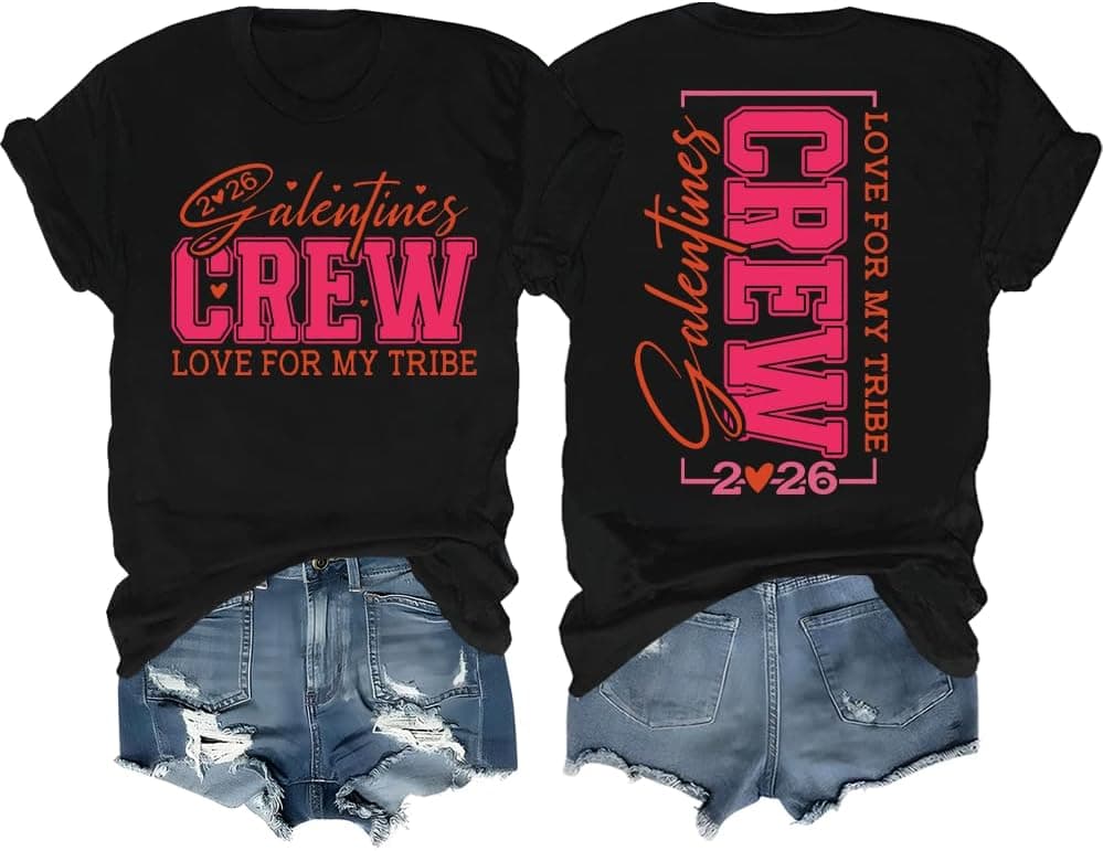 Galentines Crew 2026 T-Shirt Galentines Day Shirts for Women - Trending POD product with BSR 240,337