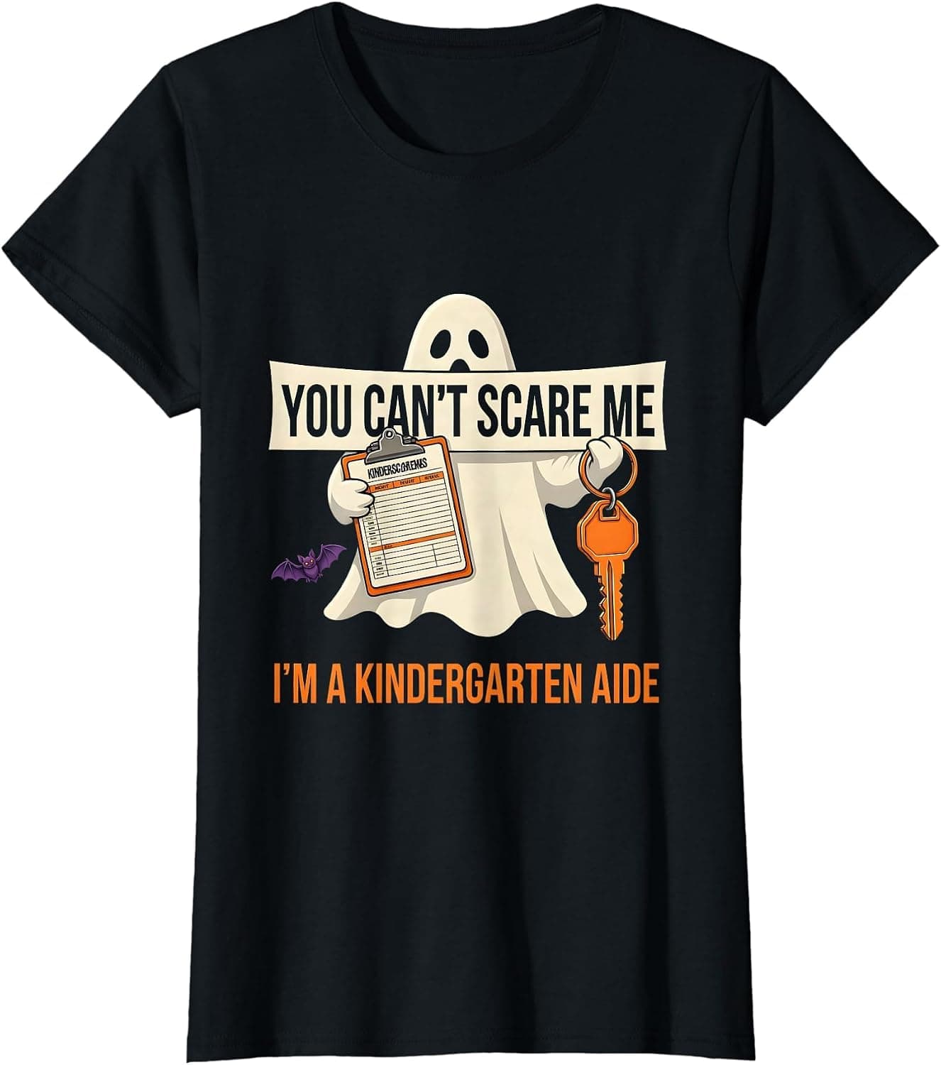 You Can't Scare Me I'm a Kindergarten Aide Halloween T-Shirt - Trending Amazon merch on demand shirt with BSR 973,691
