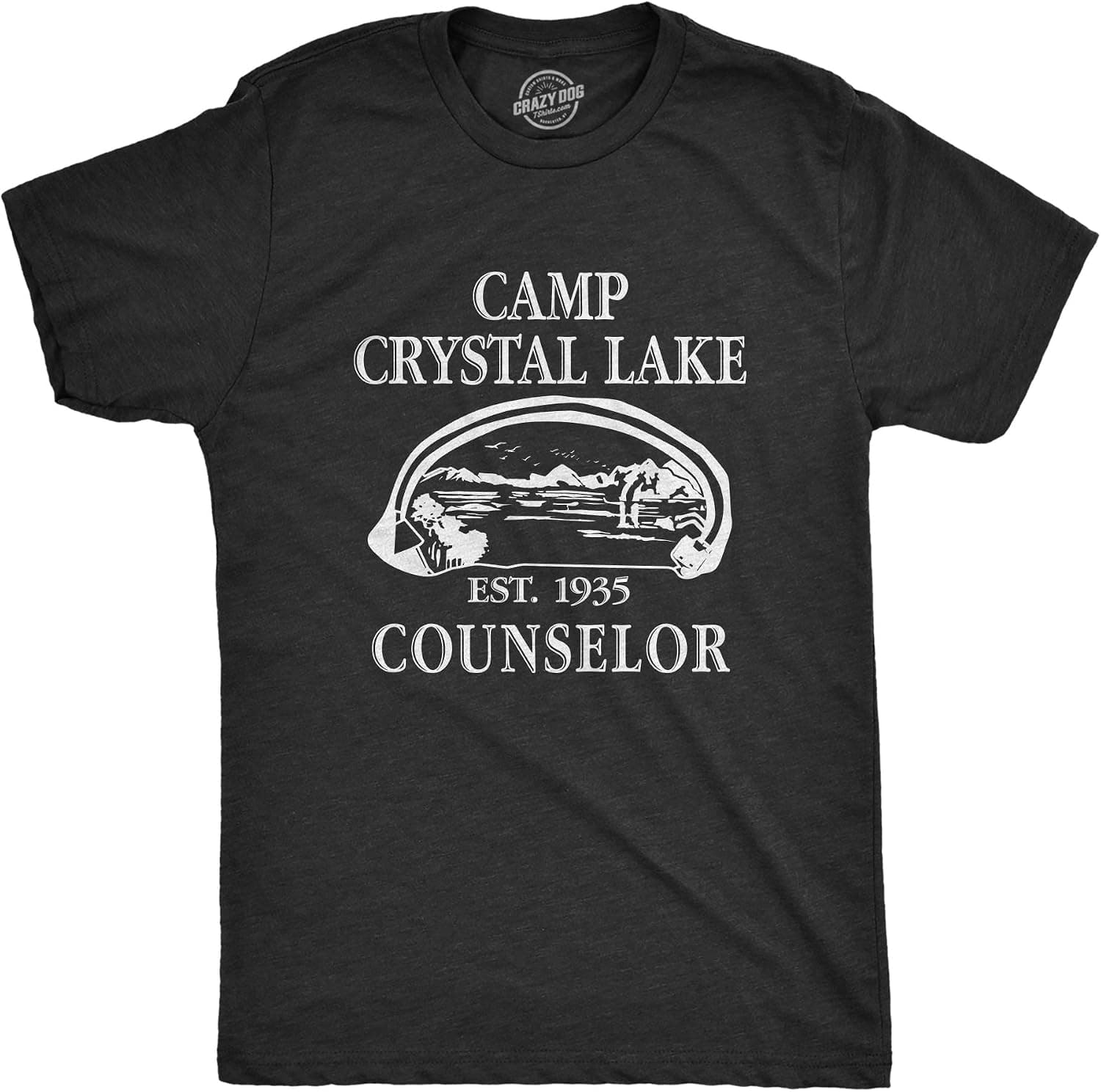 Crazy Dog Mens T Shirt Camp Crystal Lake 1980 Vintage Camping Movie Tee - Trending POD product with BSR 79,941