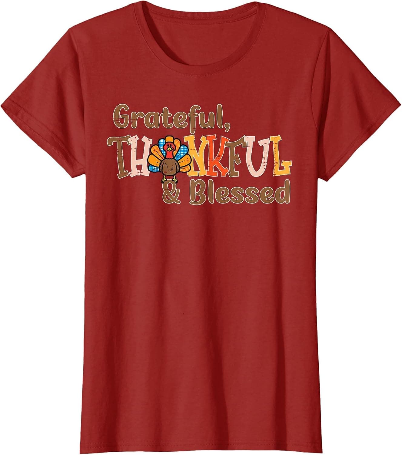 Turkey Grateful Thankful Blessed Thanksgiving Men Women T-Shirt - Trending POD product with BSR 256,458