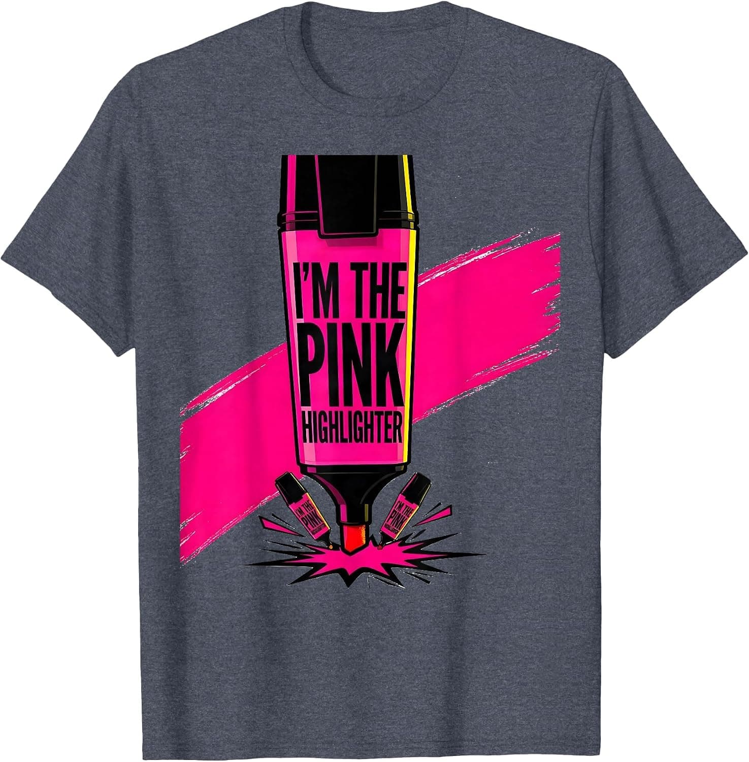 I'm the Pink Highlighter Pop Art Halloween Group Costume T-Shirt - Trending Amazon merch on demand shirt with BSR 1,516,666
