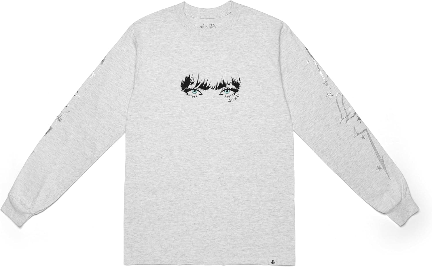 LISA x PlayStation™ Official Merch Long Sleeve Graphic Blue Eyes & Silver Foil T-Shirt - Trending Amazon merch on demand shirt with BSR 72,180