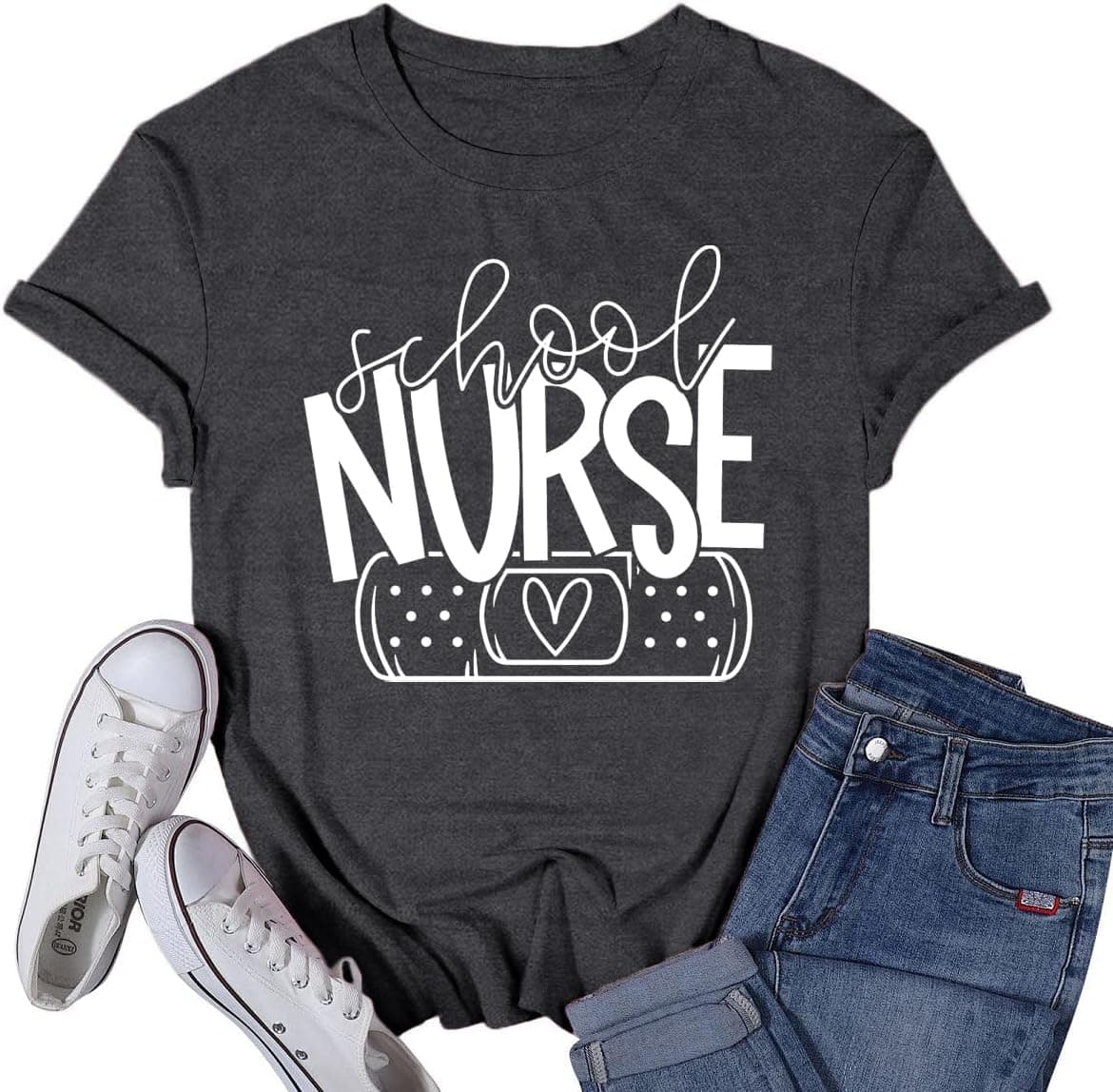 School Nurse Shirt Nurse Heart Tshirt Nursing Life Tee Top - Trending POD product with BSR 215,112