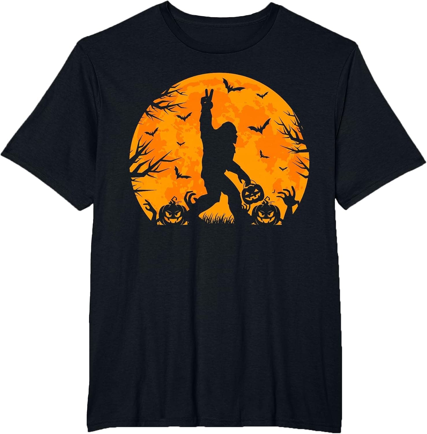 Spooky Halloween Bigfoot Pumpkin Funny Halloween Sasquatch T-Shirt - Trending POD product with BSR 72,017