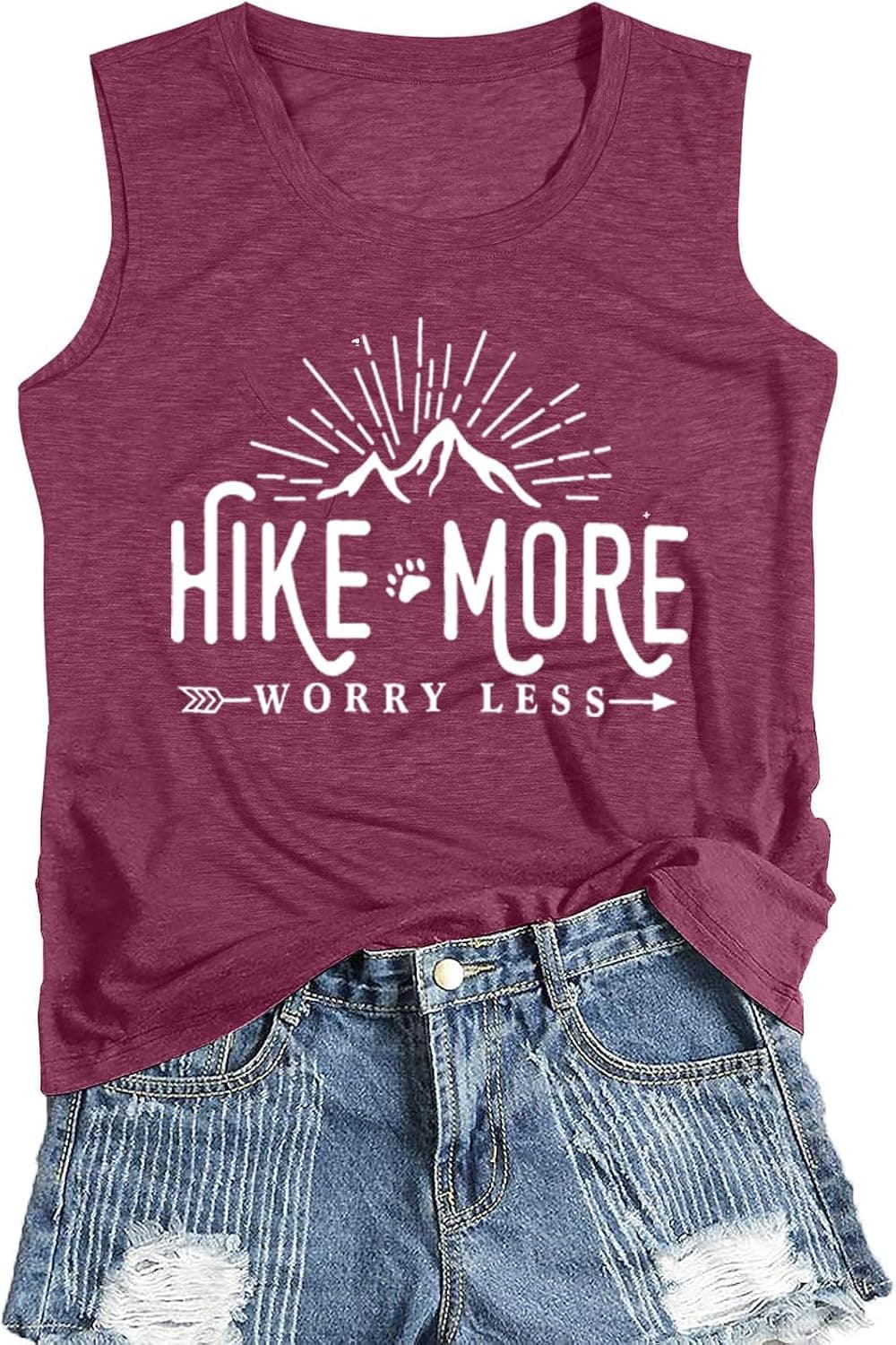 Hiking Shirt for Women Adventure Mountain Graphic Athletic Shirts Funny Hike More Worry Less Tee Tops - Trending POD product with BSR 65,708