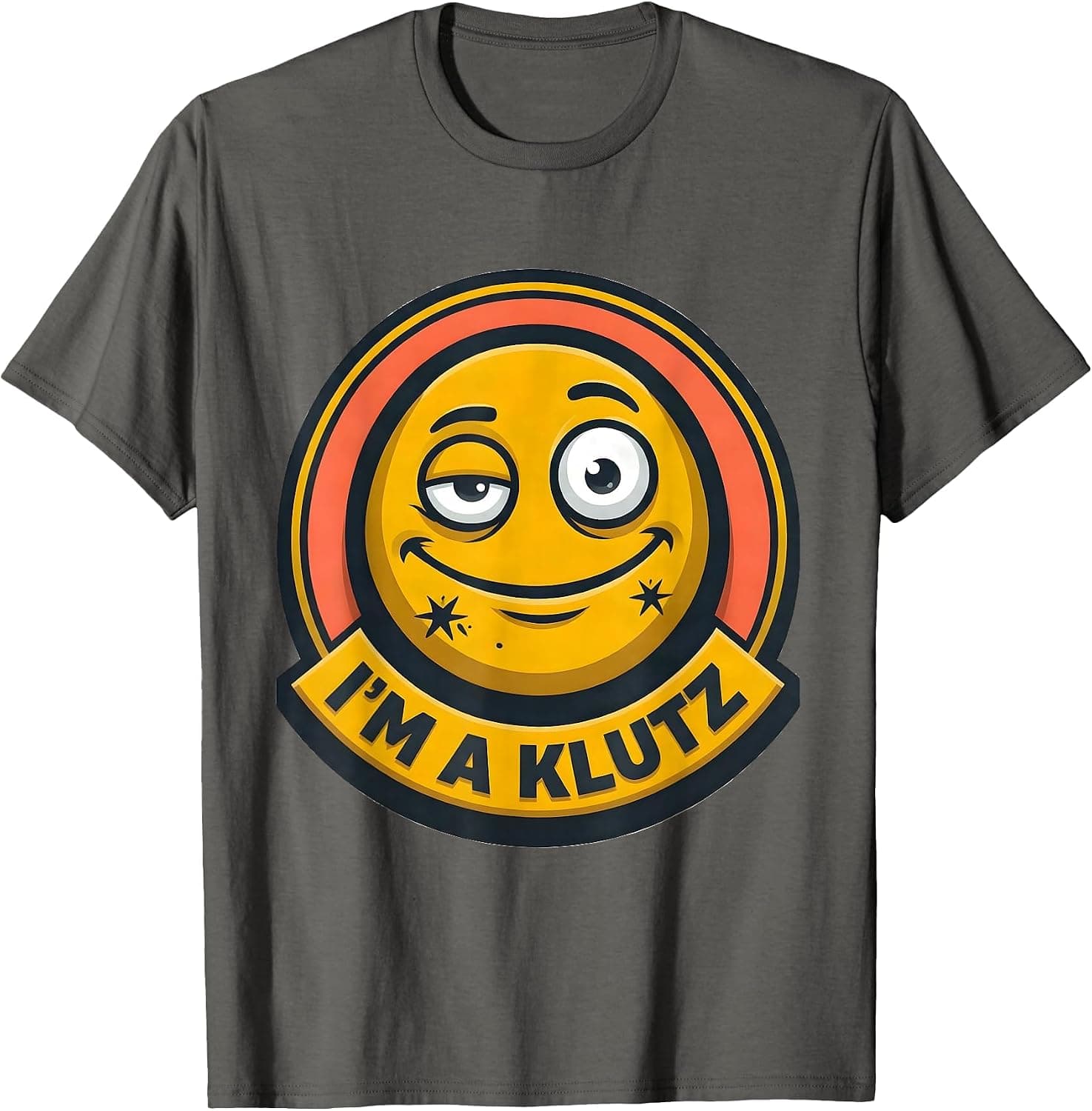 I'm A Klutz Funny Emoticon Face Mascot Logo Casual T-Shirt - Trending Amazon merch on demand shirt with BSR 1,289,894
