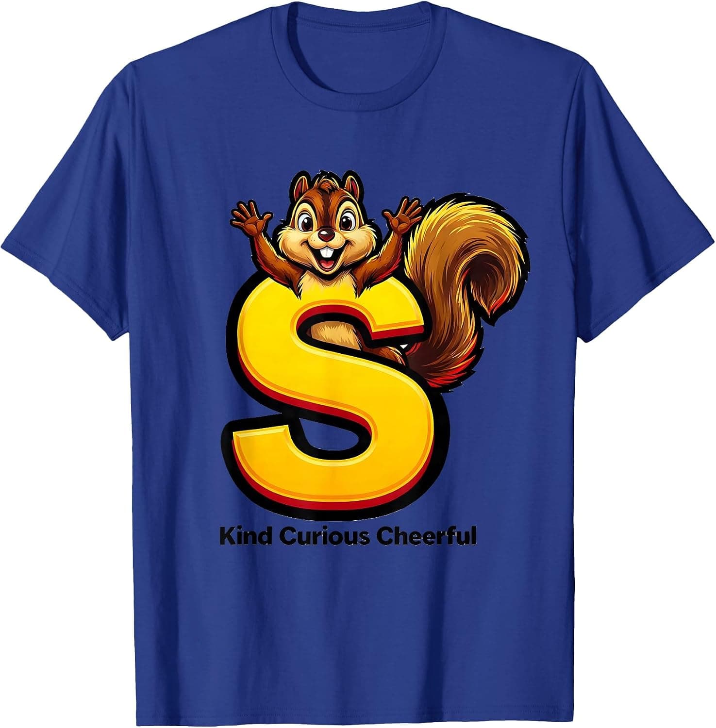 Men's S Kind Curious Cheerful Pop Art Chipmunk Letter Halloween T-Shirt - Trending Amazon merch on demand shirt with BSR 1,517,074