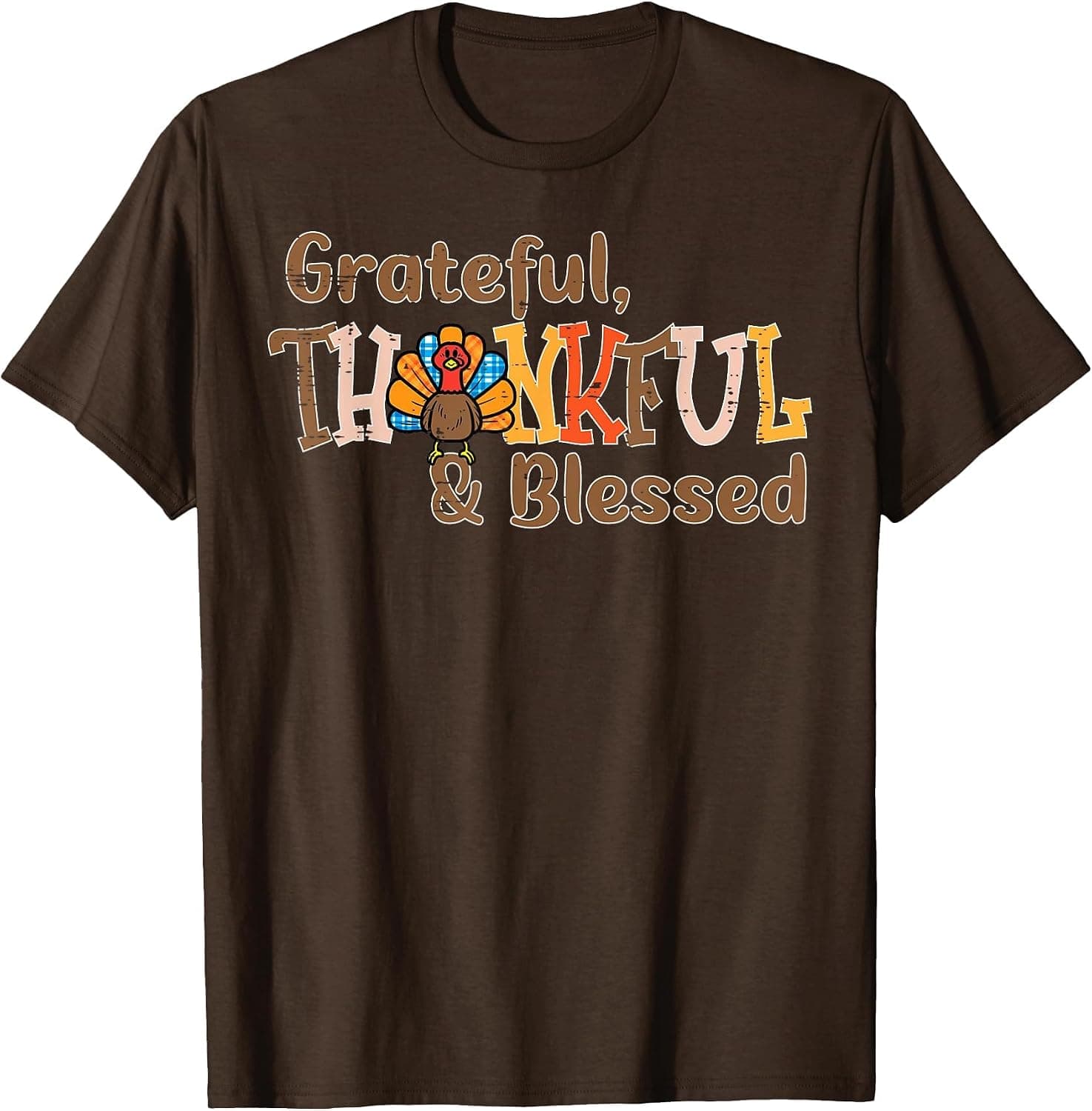 Turkey Grateful Thankful Blessed Thanksgiving Men Women T-Shirt - Trending POD product with BSR 243,289
