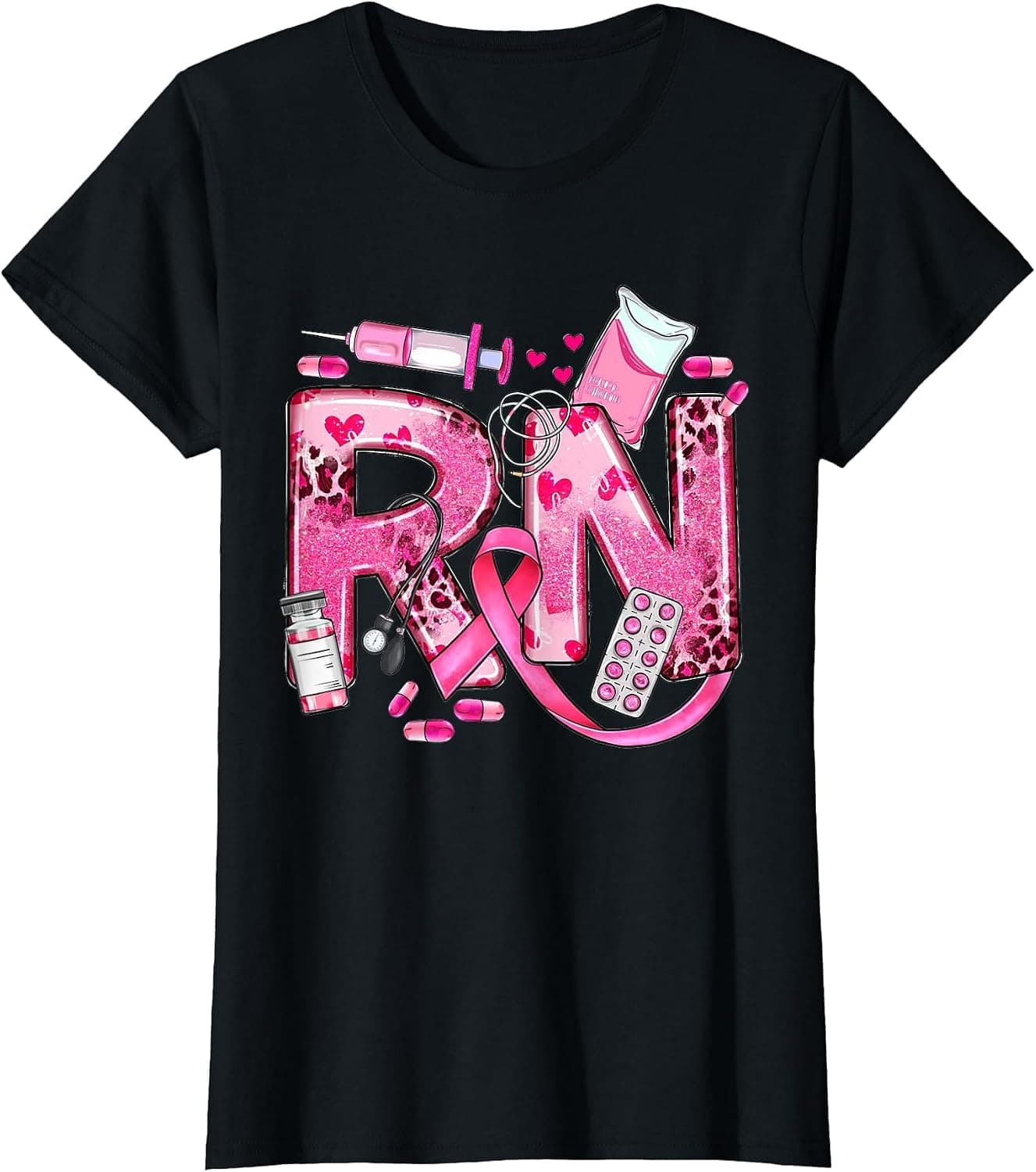 Nurse Breast Cancer Awareness Pink Ribbon Nursing RN Life T-Shirt - Trending POD product with BSR 252,996