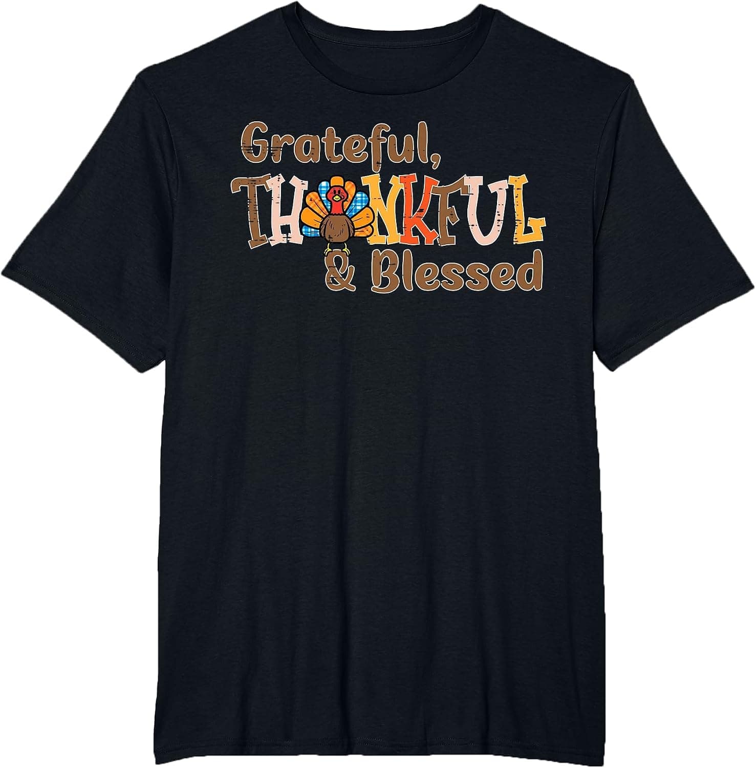 Turkey Grateful Thankful Blessed Thanksgiving Men Women T-Shirt - Trending POD product with BSR 243,289