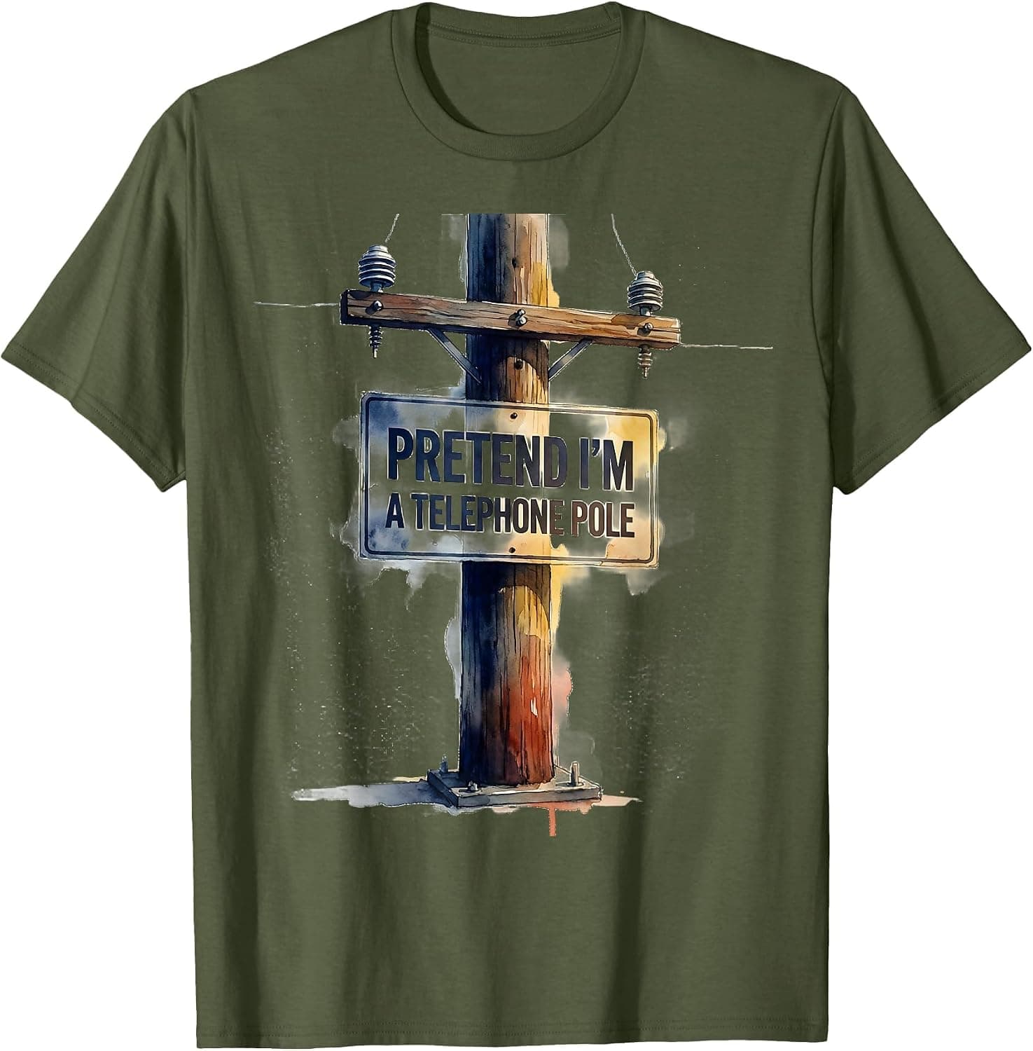 Men's Pretend I'm a Telephone Pole Funny Halloween Costume T-Shirt - Trending Amazon merch on demand shirt with BSR 1,723,138
