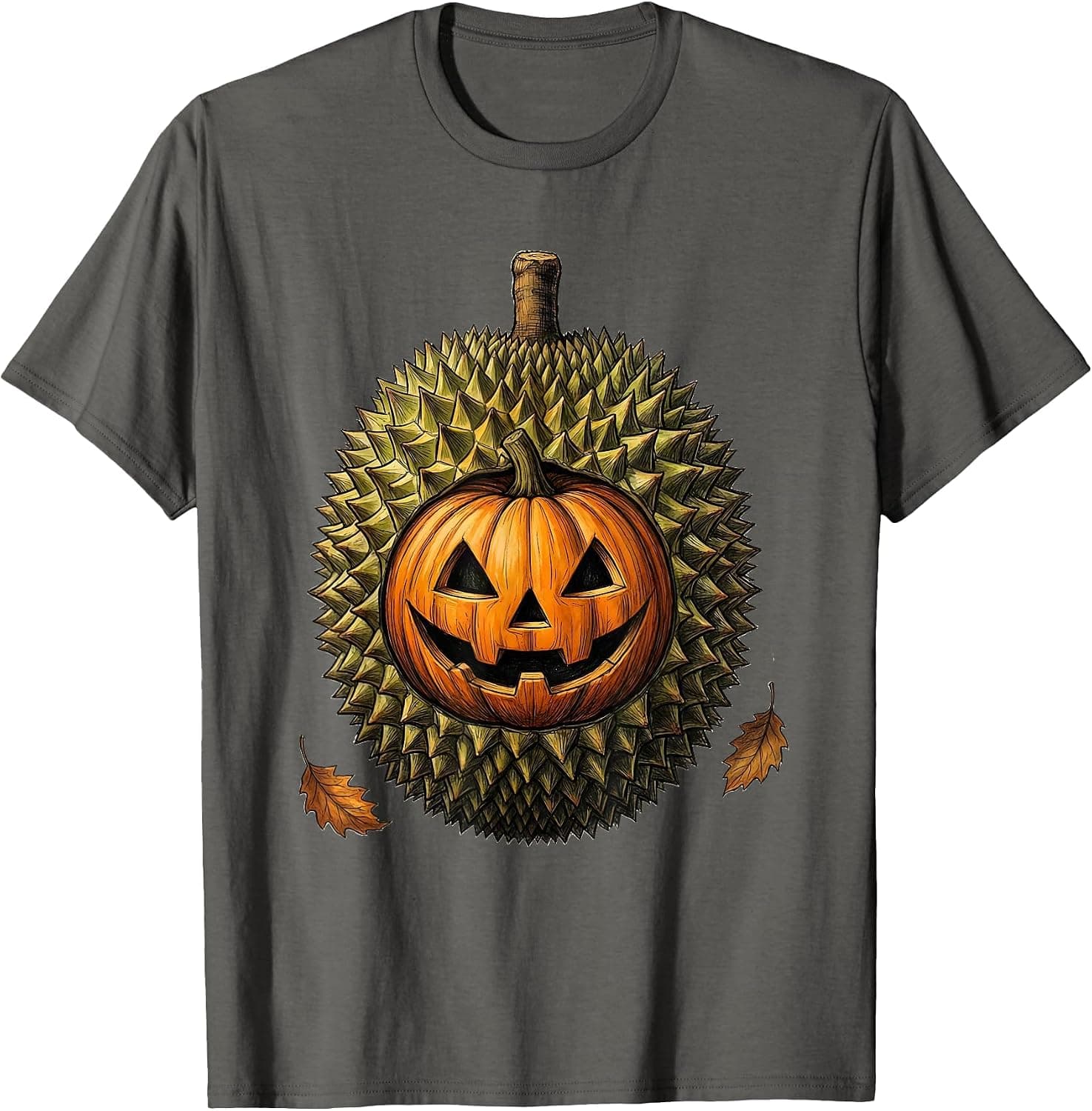 Men's Durian Jack-O'-Lantern Costume Funny Fruit Halloween Group T-Shirt - Trending Amazon merch on demand shirt with BSR 1,502,359