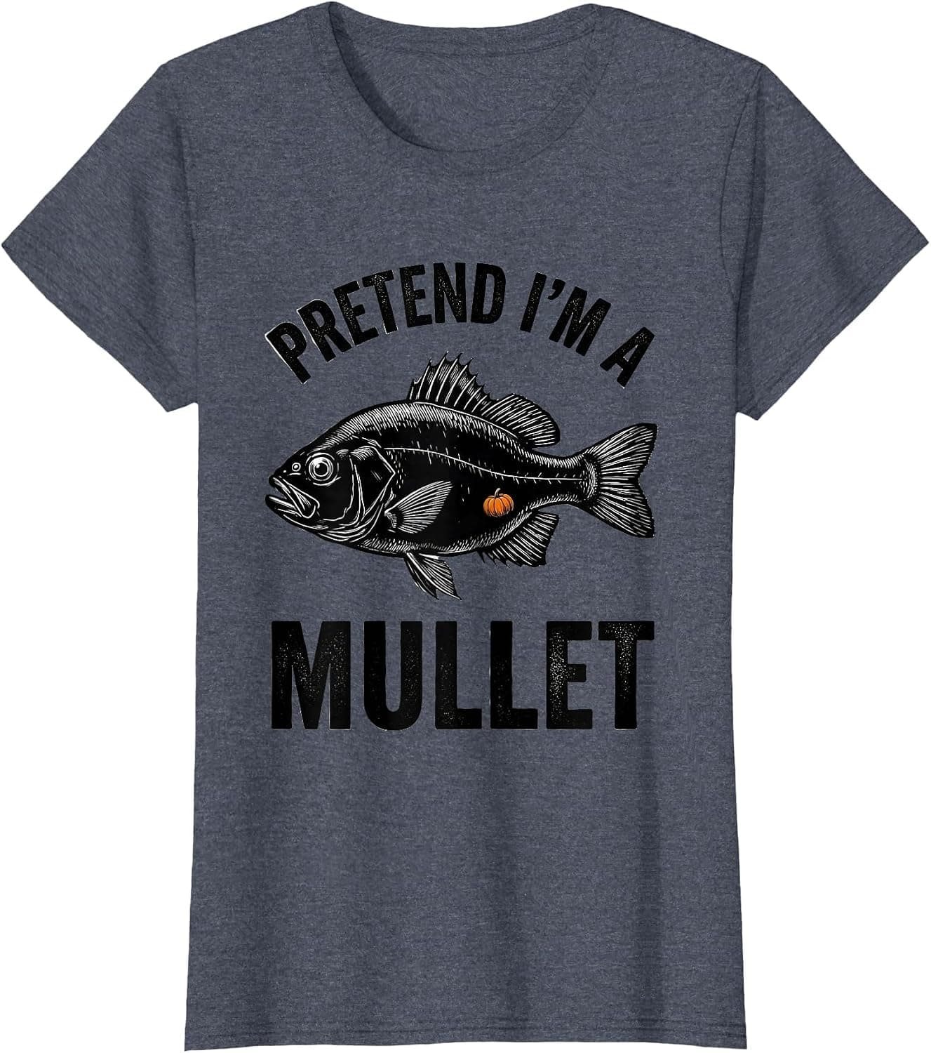 Pretend I'm A Mullet Funny Halloween Fish Costume Novelty T-Shirt - Trending Amazon merch on demand shirt with BSR 2,446,001