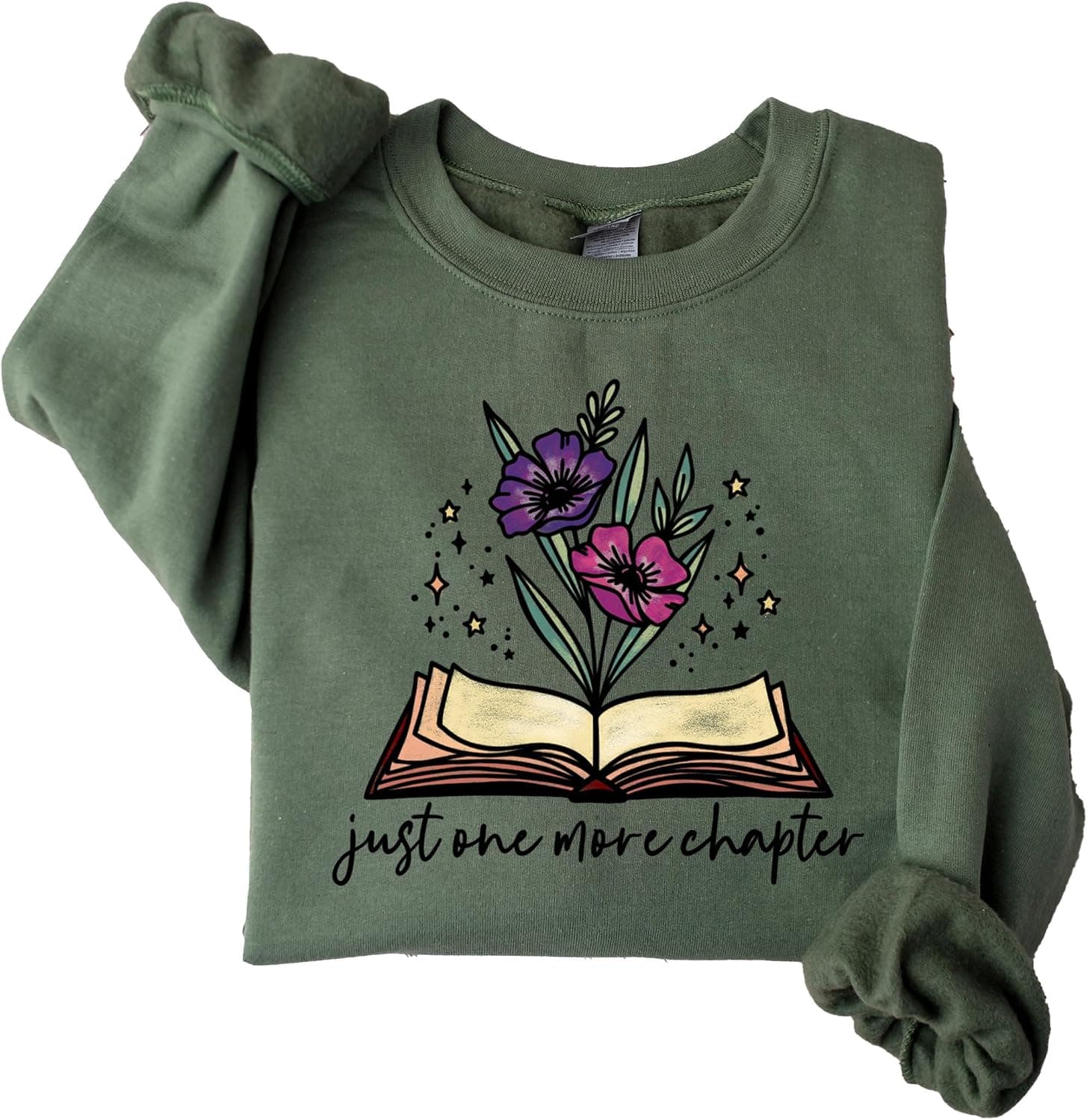 One More Chapter Sweatshirt, Book Lover Crewneck, Book Nerd Gift, Librarian Shirt, Read Shirt, Reading Tee - Trending POD product with BSR 3,235