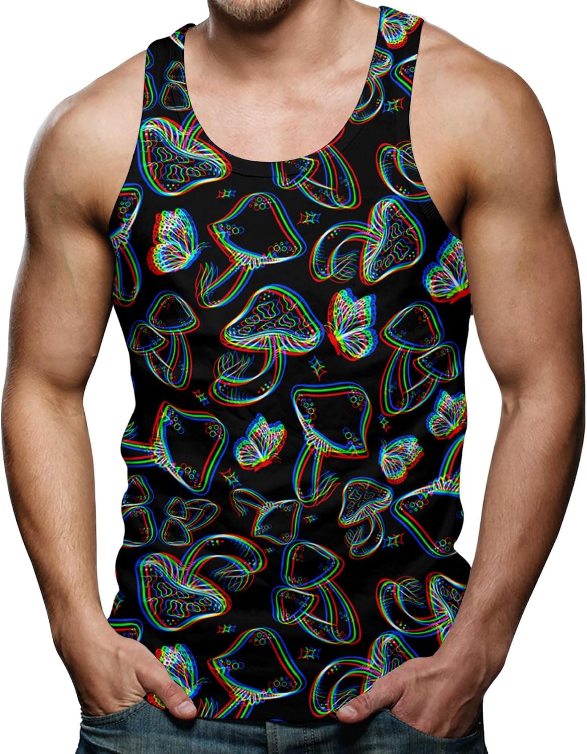 RAISEVERN Mens Tank Top Sleeveless Tee Shirt Gym Workout T-Shirt - Trending POD product with BSR 185,690