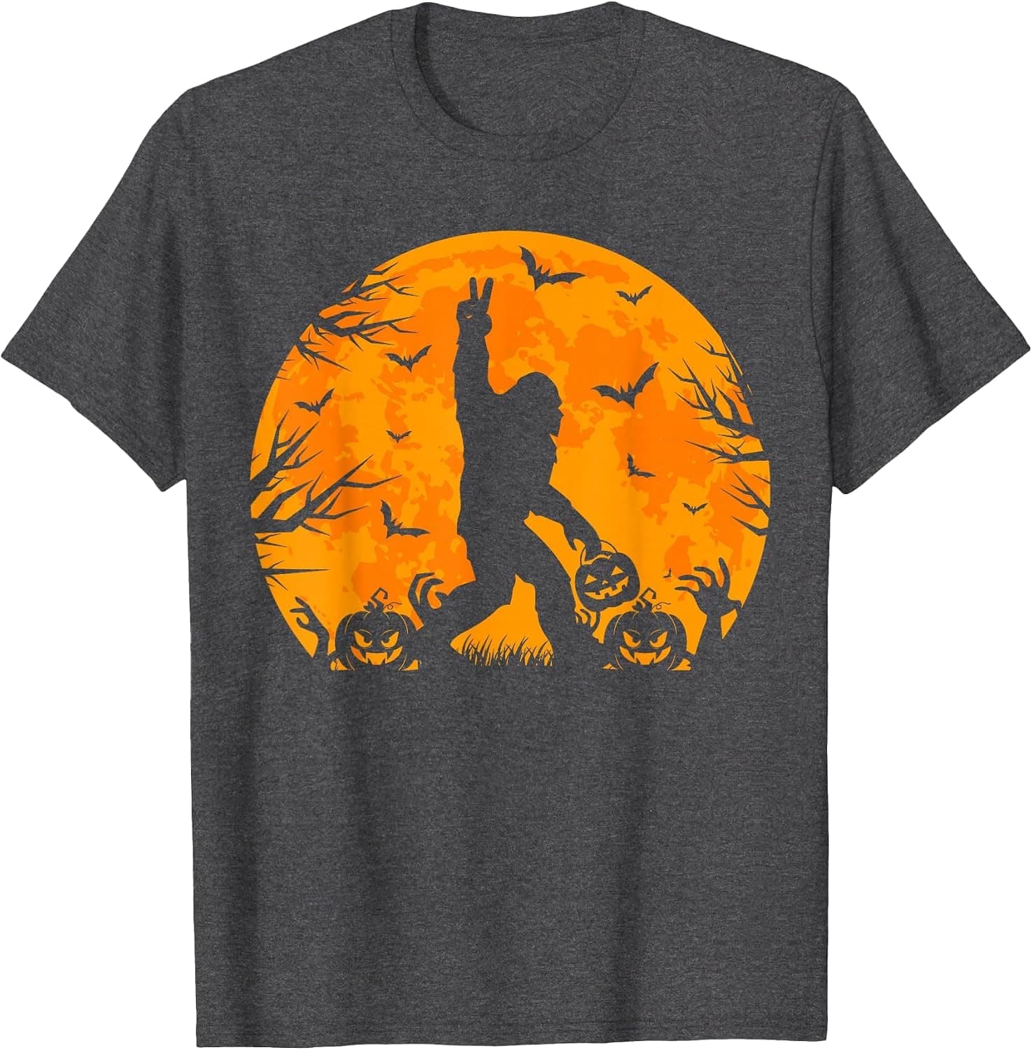 Spooky Halloween Bigfoot Pumpkin Funny Halloween Sasquatch T-Shirt - Trending POD product with BSR 82,595