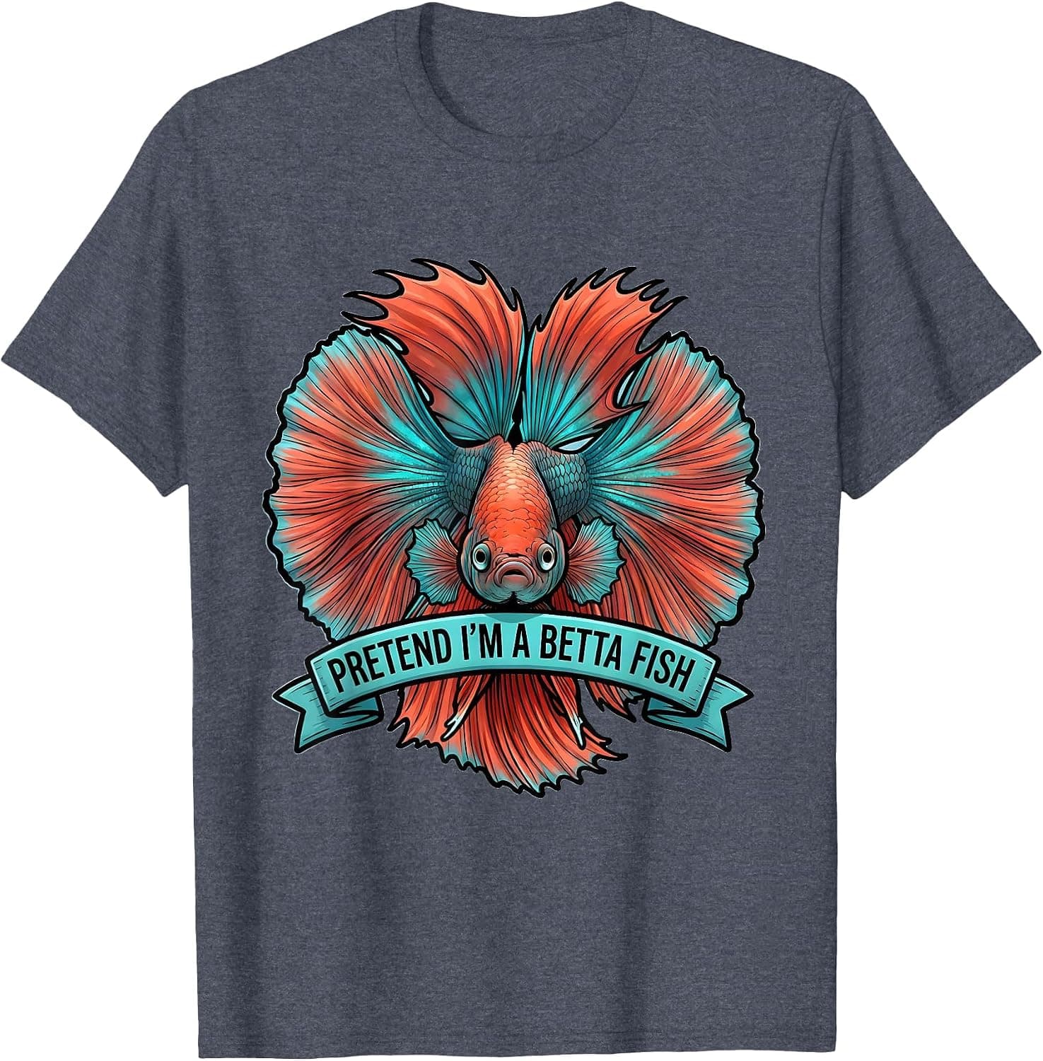 Pretend I'm A Betta Fish Cartoon Fish Costume Gag Humor T-Shirt - Trending POD product with BSR 1,553,816