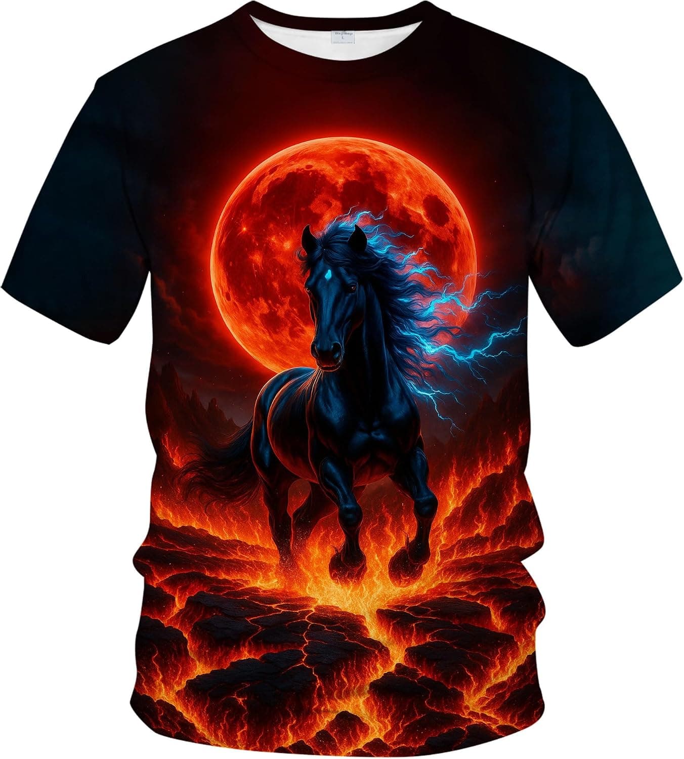 Blissboy Fantasy Horse Graphic T-Shirt Novelty Short Sleeve Crewneck Shirt - Trending POD product with BSR 221,116