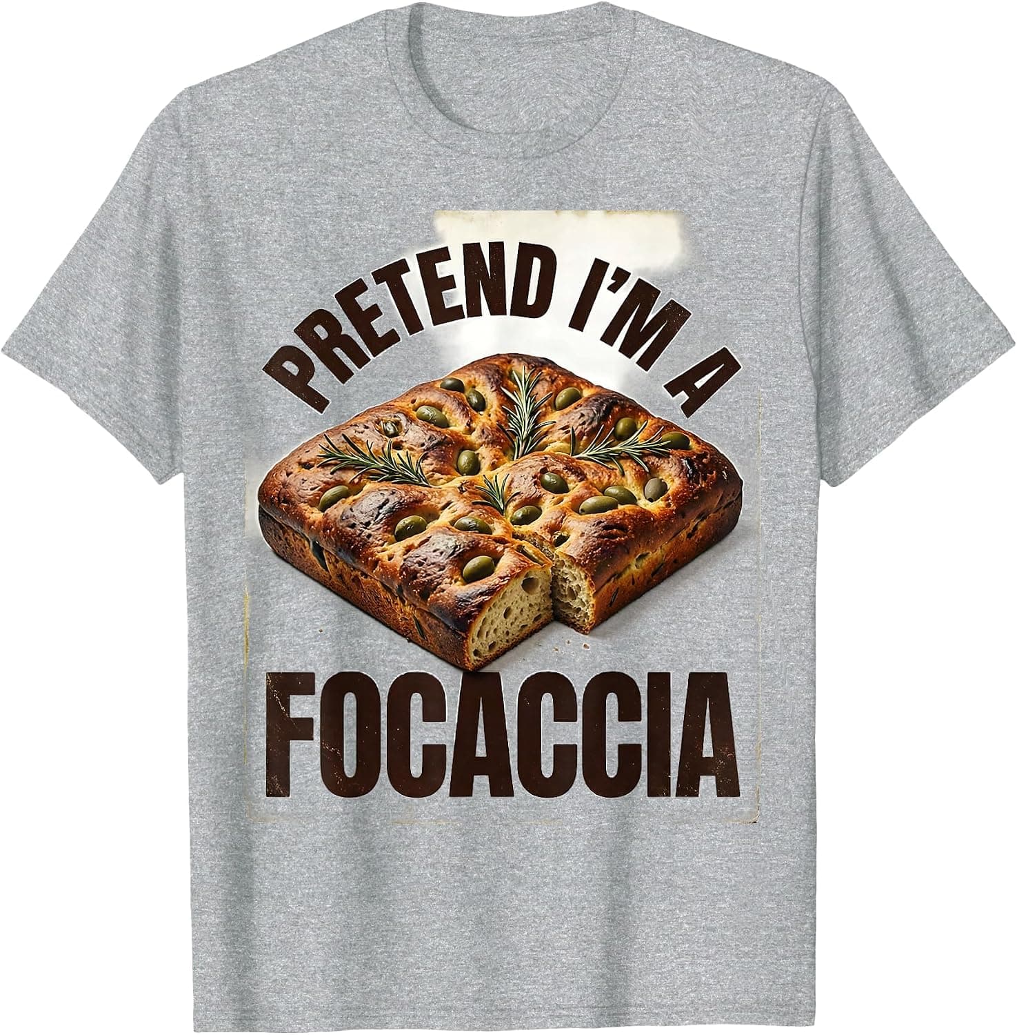 Men's Pretend I'm A Focaccia Vintage Lazy Halloween DIY Costume T-Shirt - Trending Amazon merch on demand shirt with BSR 1,516,804