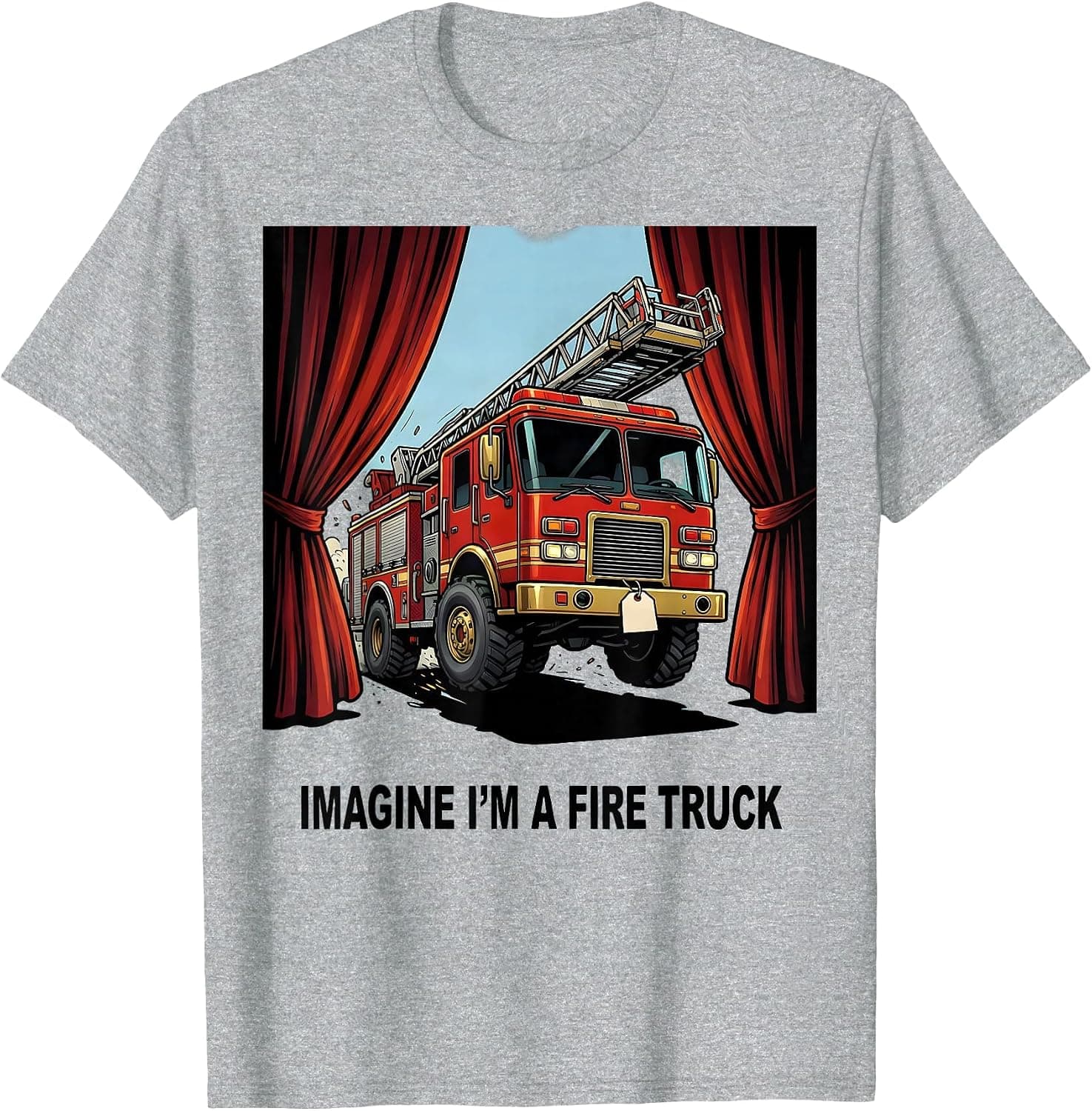 Imagine I'm A Fire Truck Funny Halloween Costume Easy T-Shirt - Trending Amazon merch on demand shirt with BSR 1,948,366