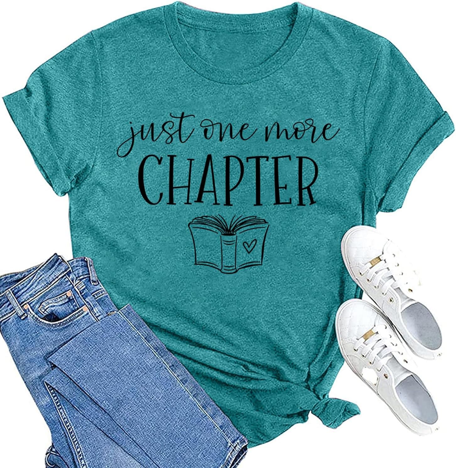Reading Shirt for Women Book Lover Teacher Tshirt Just One More Chapter Bookworm Tee Top - Trending POD product with BSR 196,434