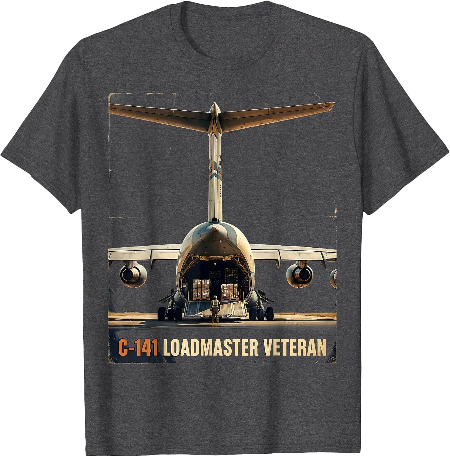 Men's C-141 Loadmaster Veteran Vintage Military Aviation Aircrew T-Shirt - Trending Amazon merch on demand shirt with BSR 956,829