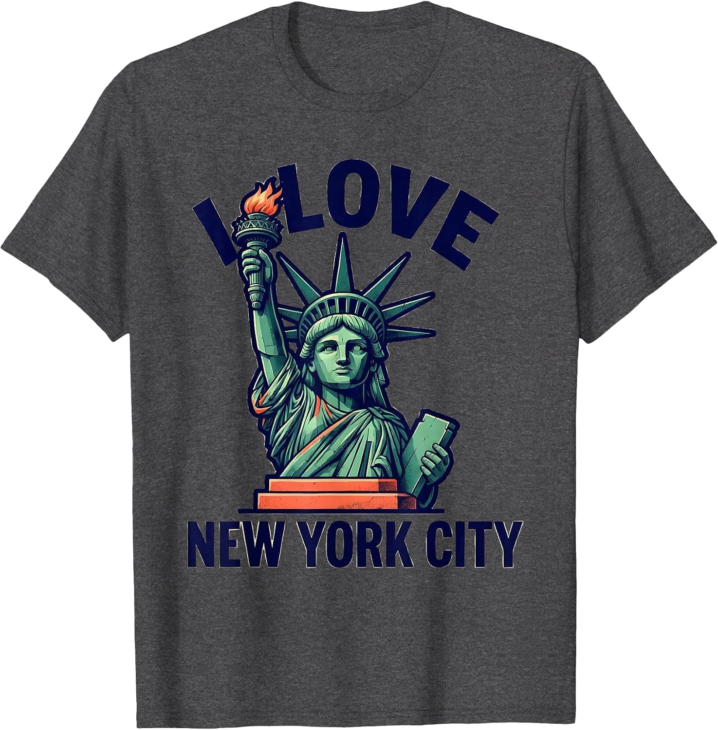 I Love New York City Statue of Liberty Souvenir Mascot Logo T-Shirt - Trending Amazon merch on demand shirt with BSR 1,015,719