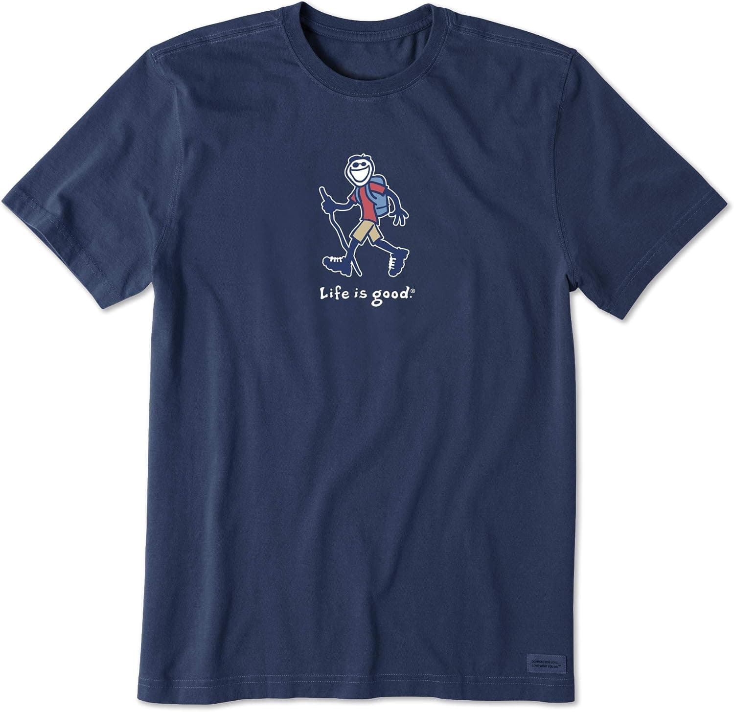 Life is Good Men's Crusher T-Shirts, Short Sleeve Cotton Crew Neck Graphic Tee Shirt, Hiking Jake - Trending POD product with BSR 375,156