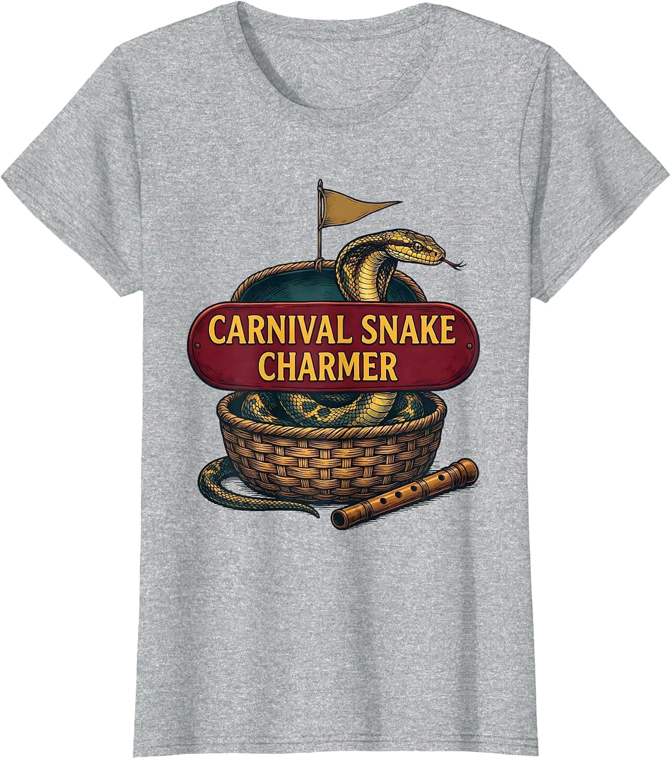 Carnival Snake Charmer Funny Circus Crew Party Costume T-Shirt - Trending Amazon merch on demand shirt with BSR 1,290,452