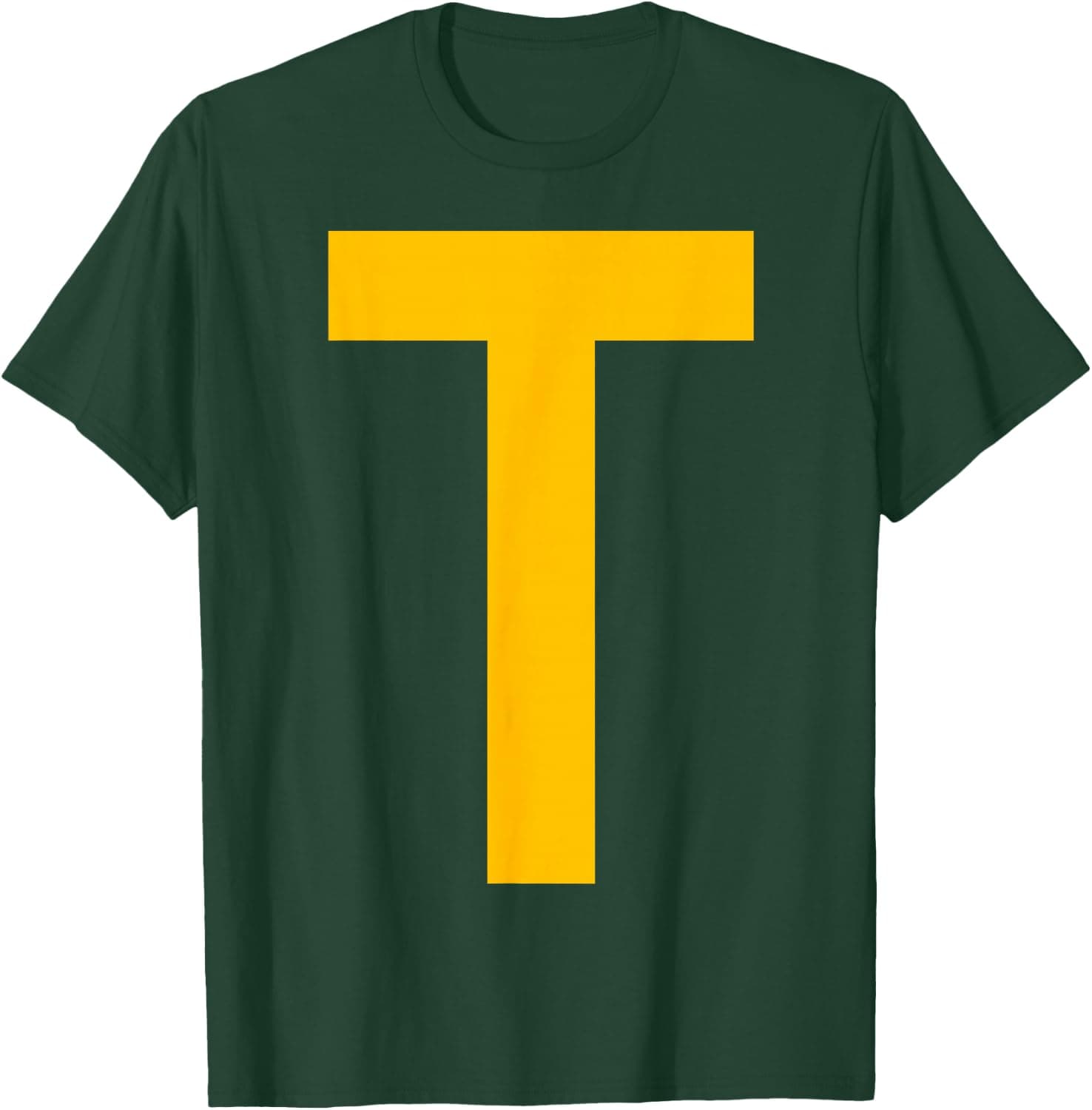 Yellow T on Green T-Shirt - Trending Amazon merch on demand shirt with BSR 471,616