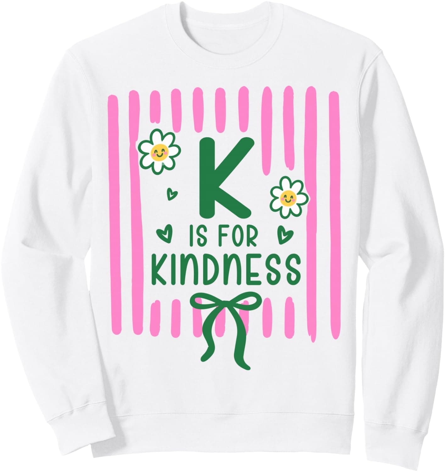 K Is For Kindness Coquette Bow Flower Inspirational Be Kind Sweatshirt - Trending Amazon merch on demand shirt with BSR 1,028,510