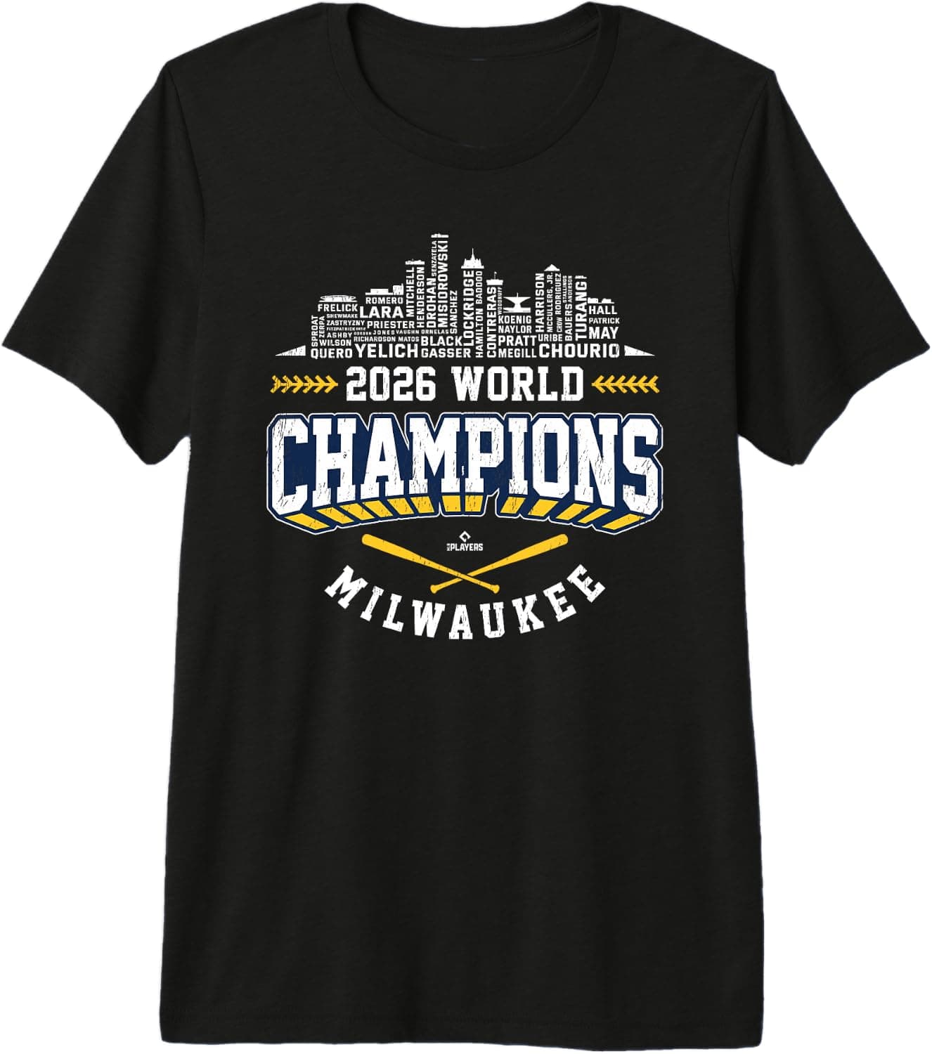 2026 World Champions Jackson Chourio Milwaukee MLBPA Premium Tri-Blend T-Shirt - Trending POD product with BSR 473,508