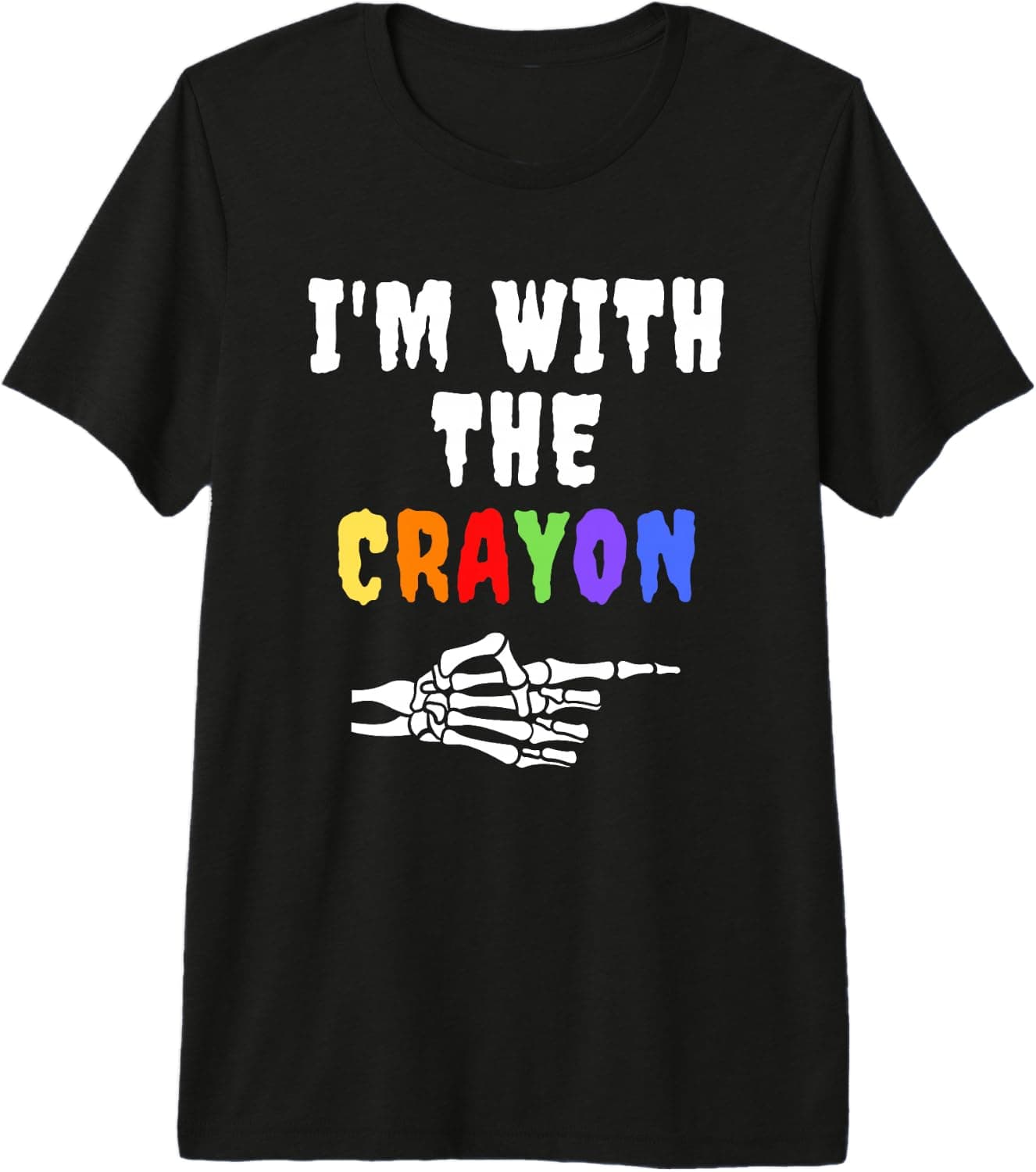 Halloween Shirt Funny Vintage Retro I'm with the Crayon Premium Tri-Blend T-Shirt - Trending Amazon merch on demand shirt with BSR 1,246,797