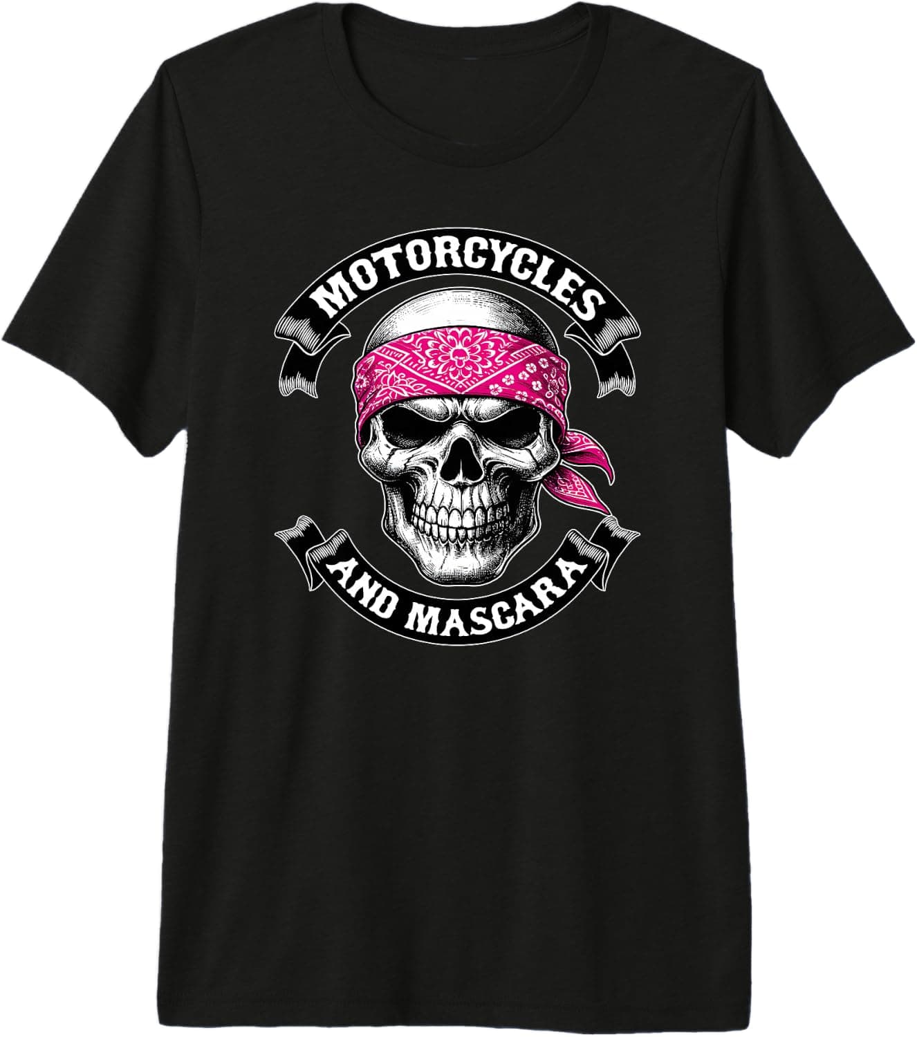 Motorcycles and Mascara Biker Woman Outfit Funny Premium Tri-Blend T-Shirt - Trending Amazon merch on demand shirt with BSR 1,186,046