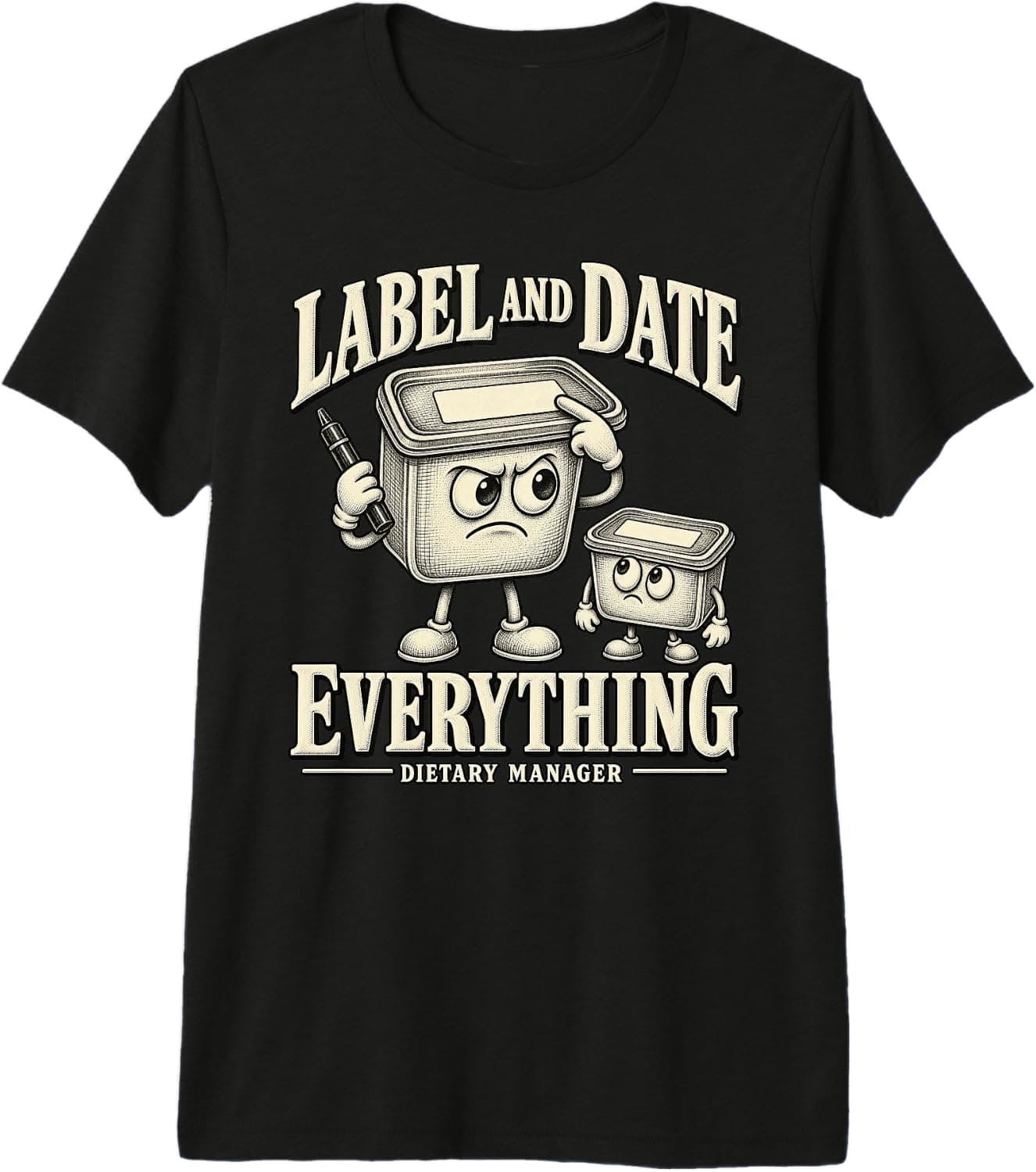 Label and Date Everything Dietary Manager Premium Tri-Blend T-Shirt - Trending Amazon merch on demand shirt with BSR 1,268,032