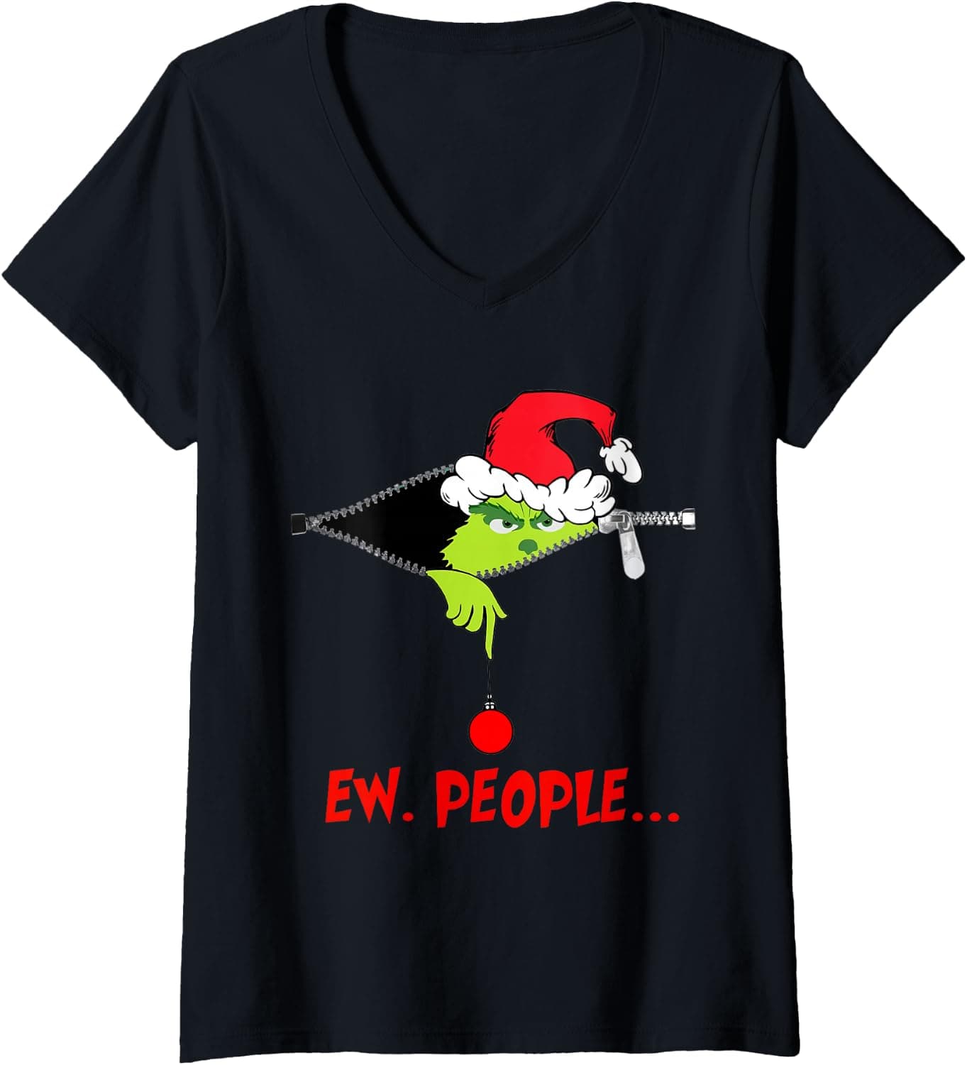 Women's Funny Christmas Ew People Men Women Kid Boys Girls V-Neck T-Shirt - Trending Amazon merch on demand shirt with BSR 1,028,969