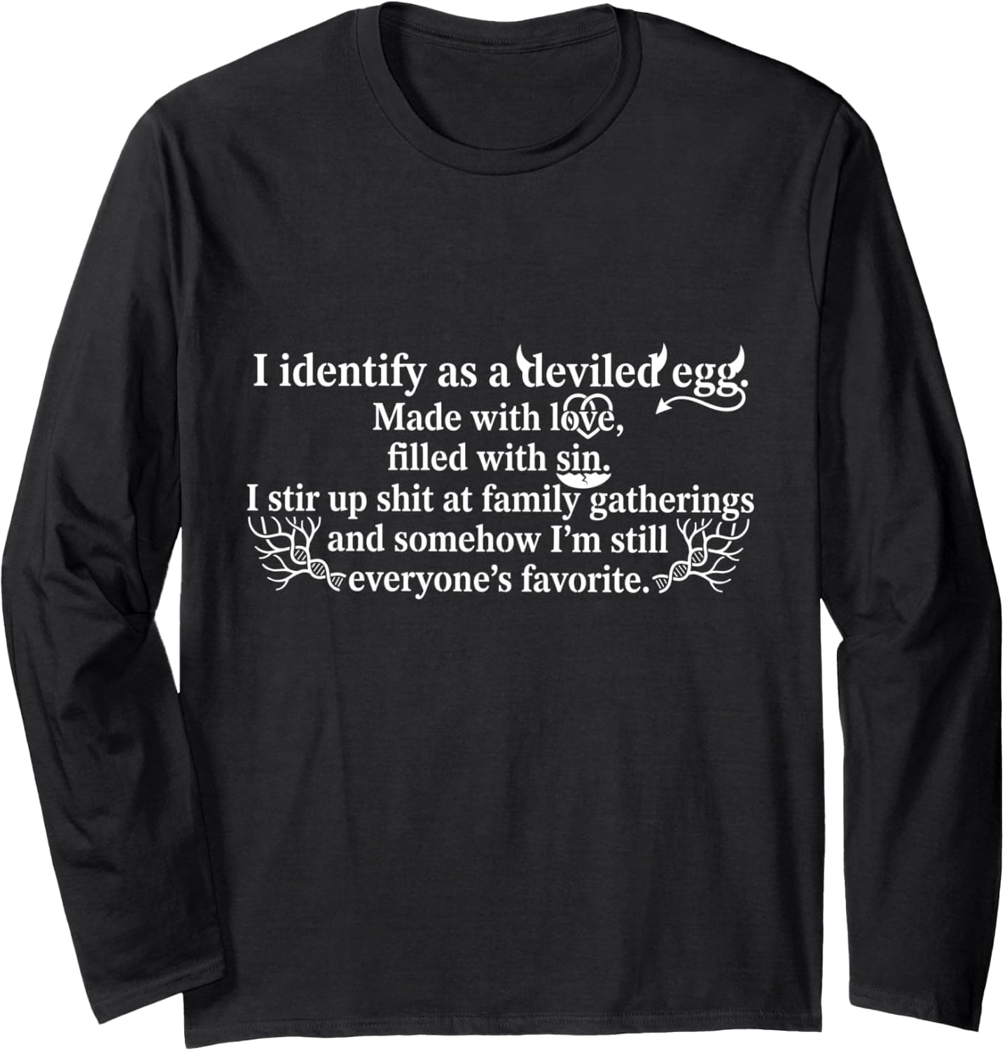 I Identify As A Deviled Egg Funny Family Thanksgiving Dinner Long Sleeve T-Shirt - Trending POD product with BSR 1,741,345