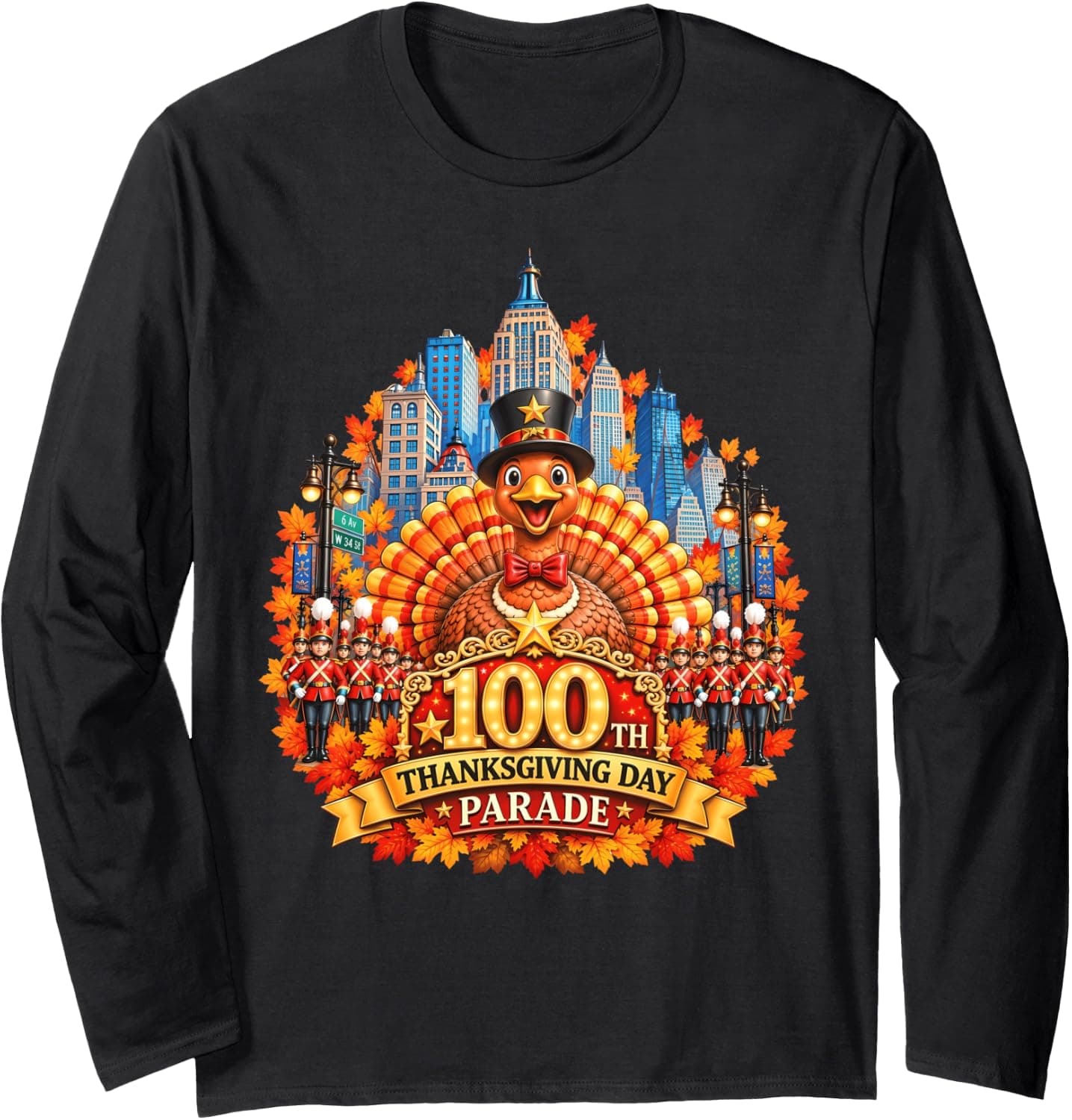 100th Thanksgiving Day Parade Shirt NYC Fall Turkey Tee Long Sleeve T-Shirt - Trending POD product with BSR 1,043,043