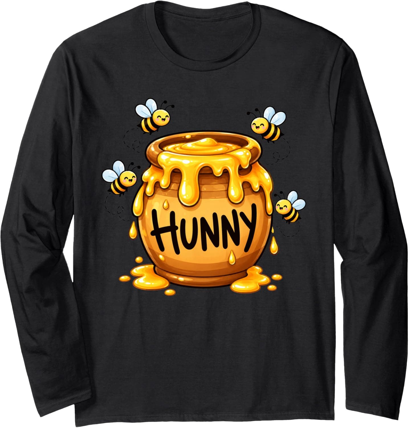 Hunny Pot with Bees Cute Honey Jar Halloween Costume Long Sleeve T-Shirt - Trending Amazon merch on demand shirt with BSR 1,207,971