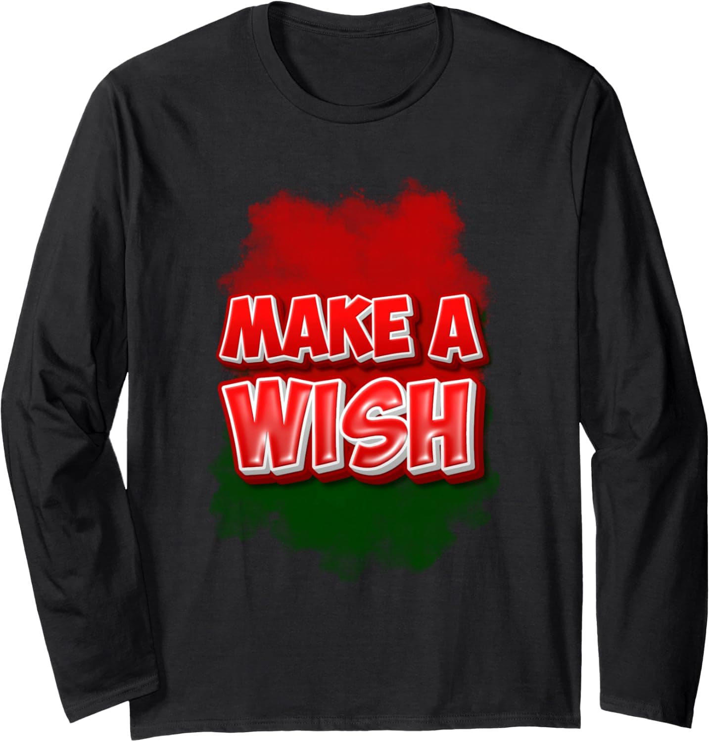 Make A Wish - Christmas Red & Green Long Sleeve T-Shirt - Trending POD product with BSR 1,685,963