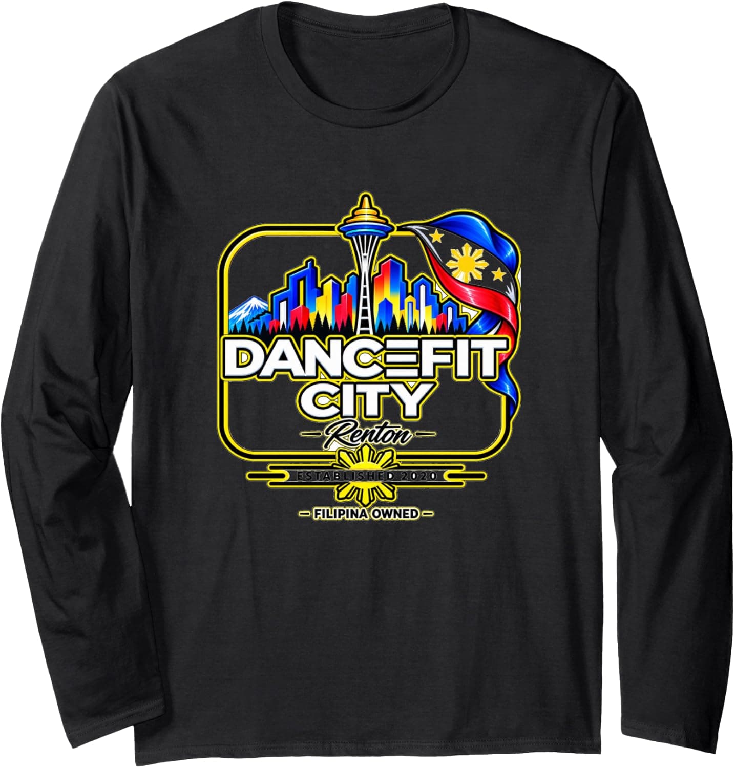 DanceFit City Filipino Pride Seattle Skyline I Long Sleeve T-Shirt - Trending Amazon merch on demand shirt with BSR 2,192,592