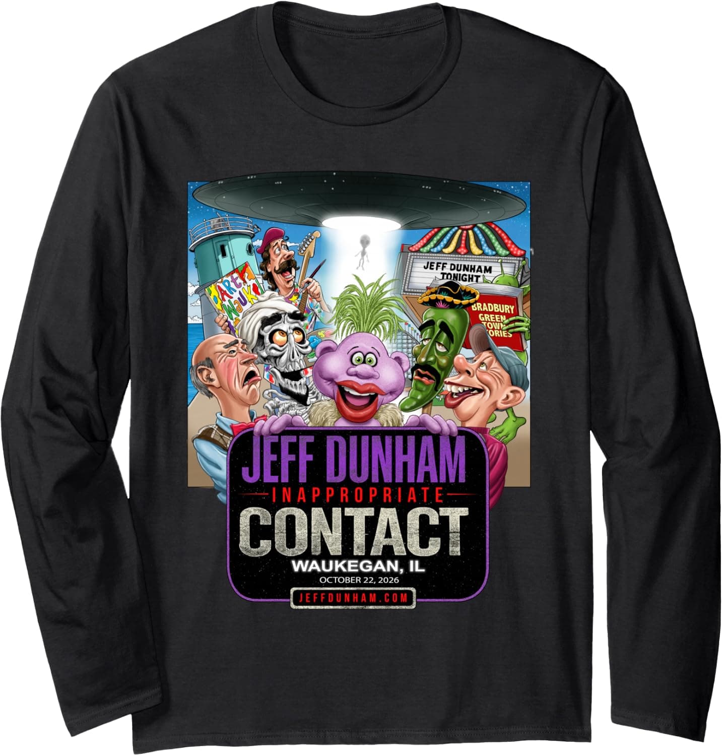 Jeff Dunham Waukegan, IL Long Sleeve T-Shirt - Trending POD product with BSR 235,144