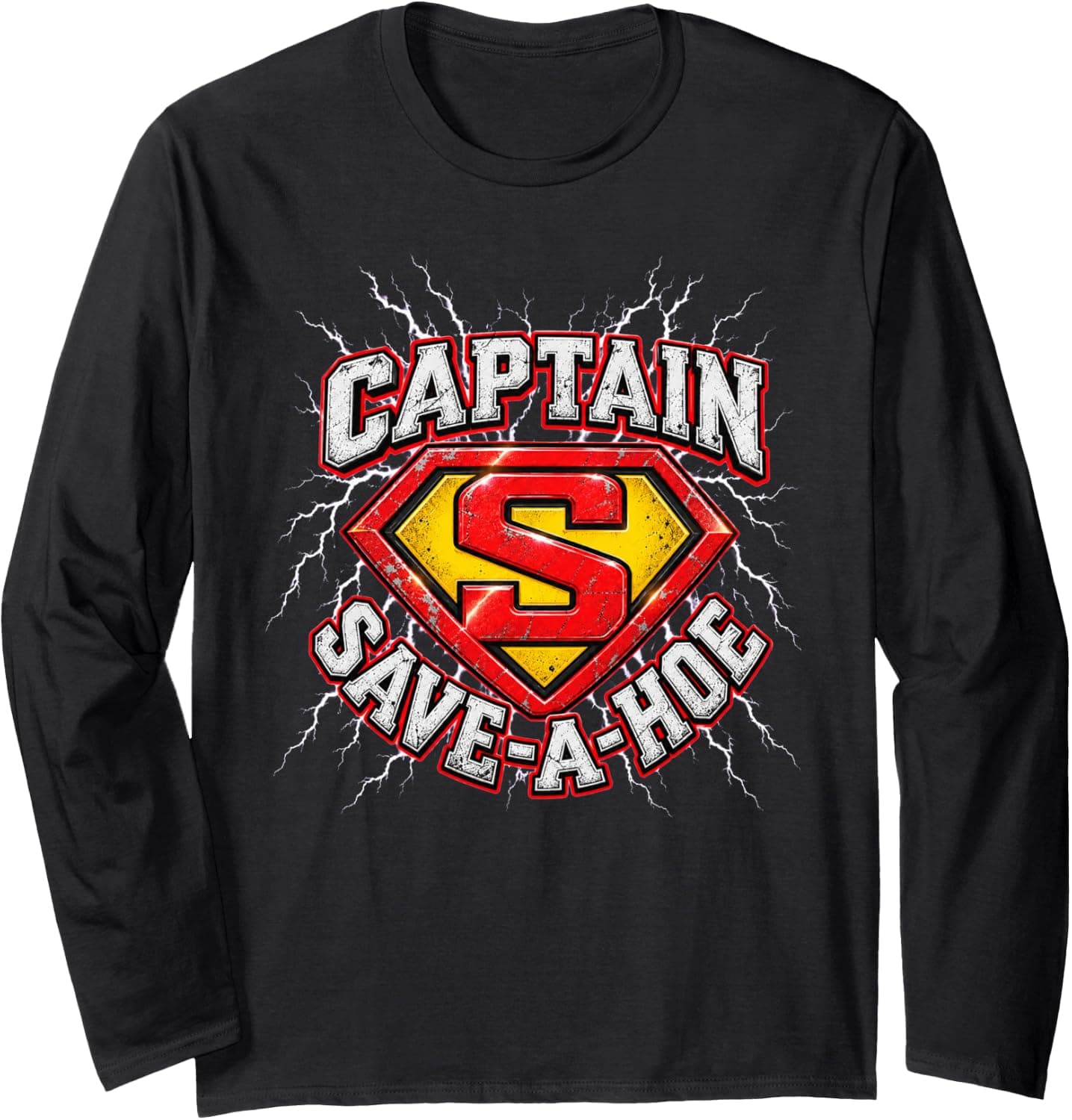 Captain Save A Hoe Funny Comic Costume Halloween Shirt Mens Long Sleeve T-Shirt - Trending POD product with BSR 685,675