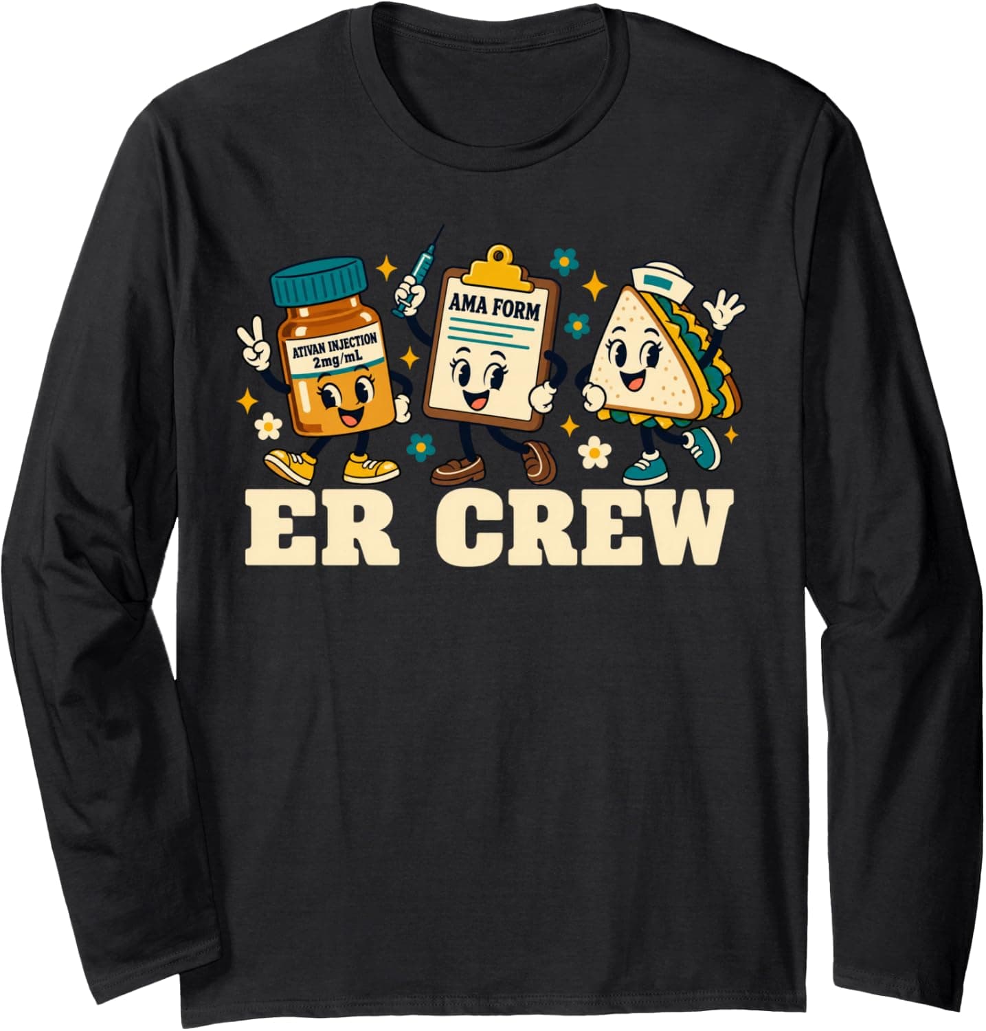 ER Crew Emergency Room Emergency Department Nurse ED RN Long Sleeve T-Shirt - Trending Amazon merch on demand shirt with BSR 1,502,174
