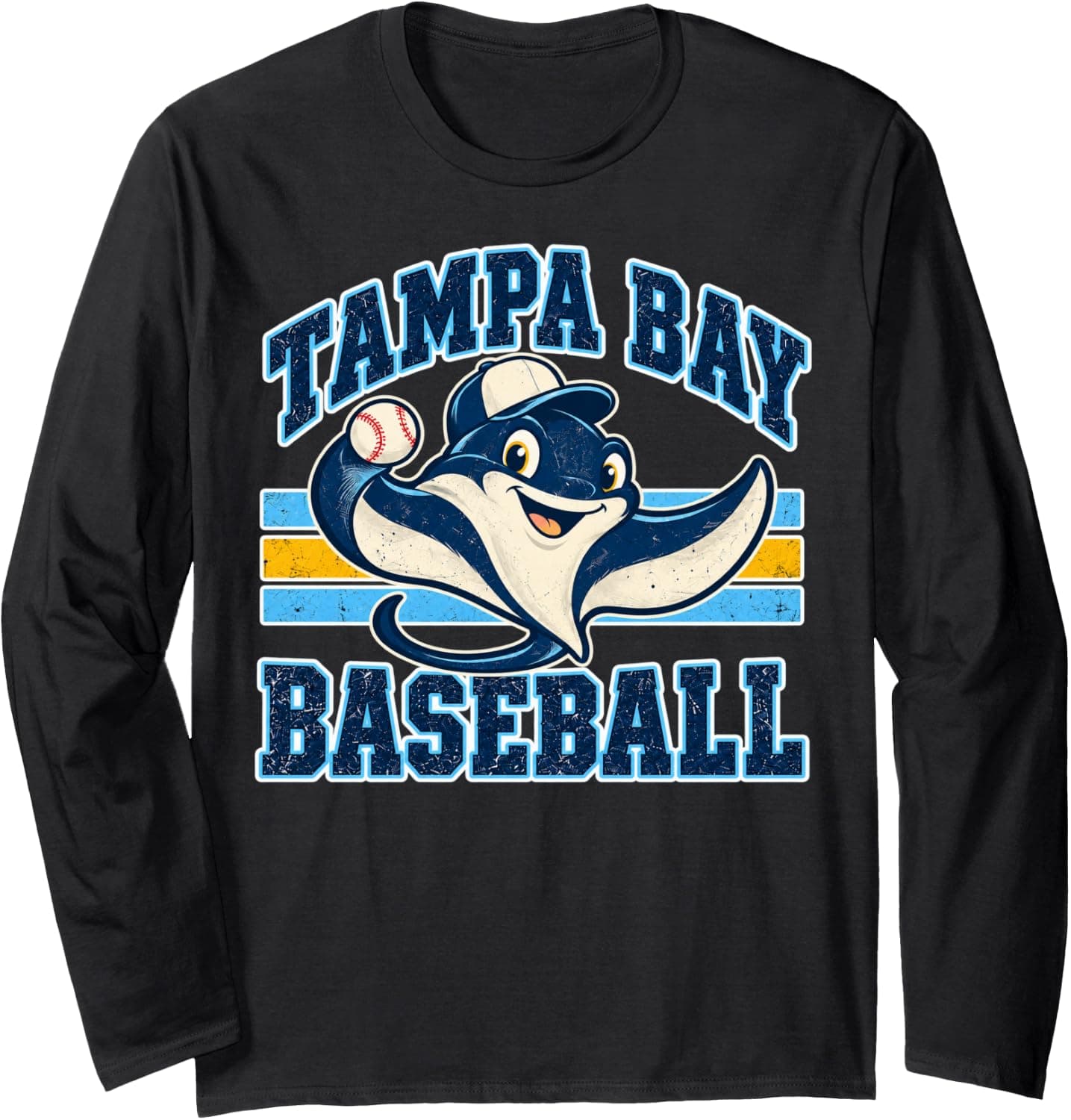 Stephen the Stingray | Tampa Bay Baseball | Vintage Long Sleeve T-Shirt - Trending POD product with BSR 427,992