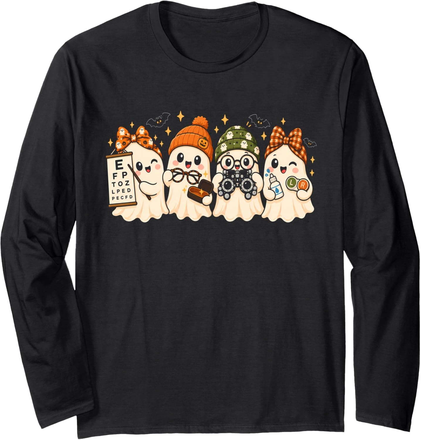 Optometry Halloween Spooky Ophthalmologist Funny Eye Doctor Long Sleeve T-Shirt - Trending Amazon merch on demand shirt with BSR 1,934,592
