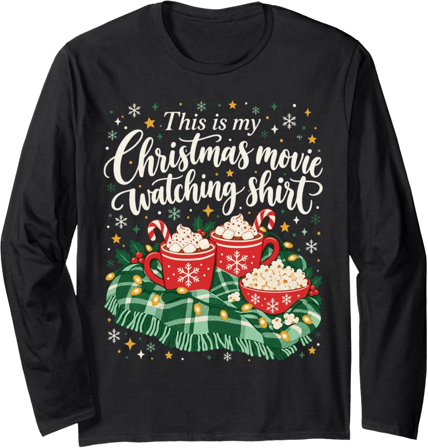 This is My Christmas Movie Watching Shirt Christmas Movie Long Sleeve T-Shirt - Trending POD product with BSR 1,461,058